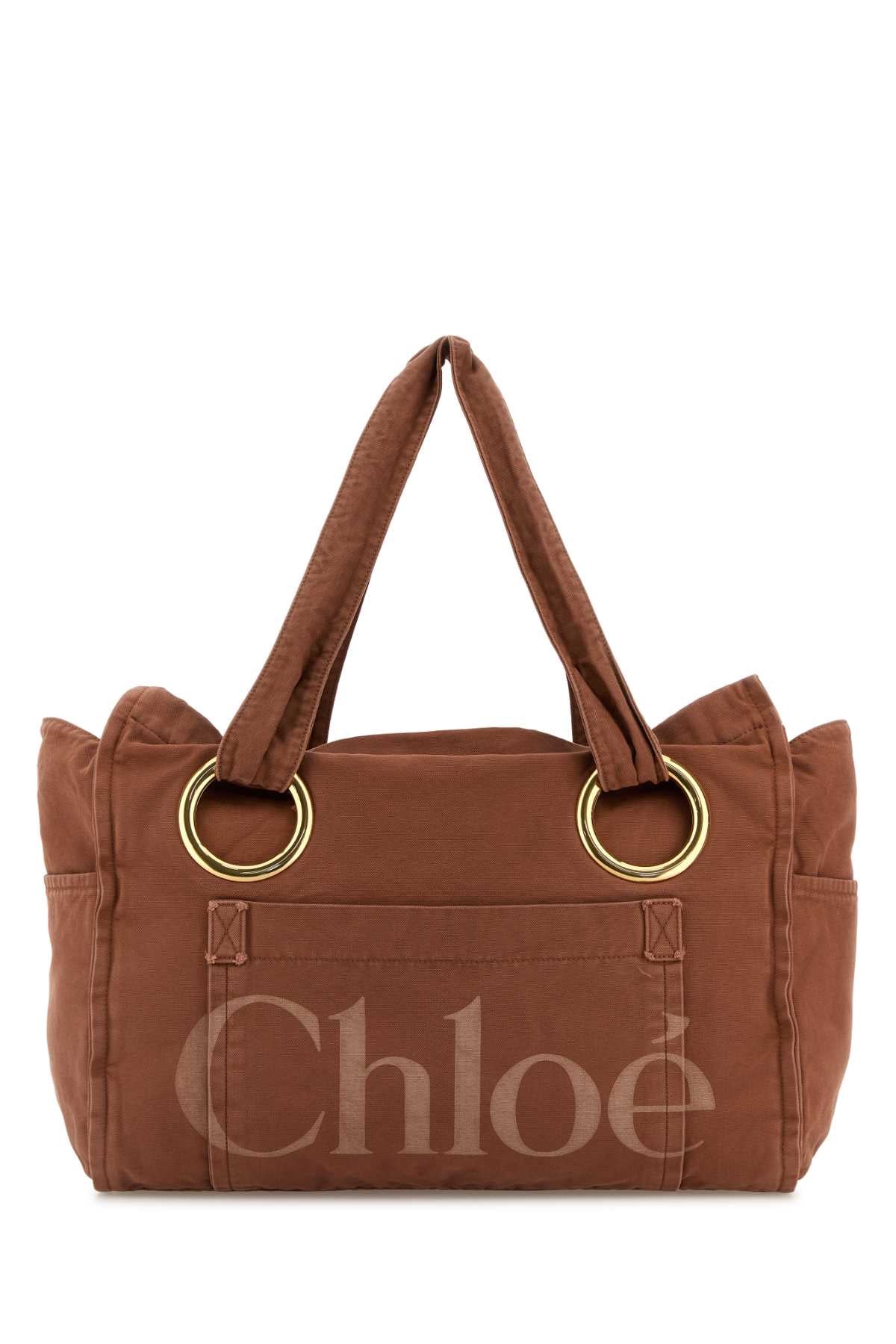 CHLOÉ Brick Canvas Shopping Handbag