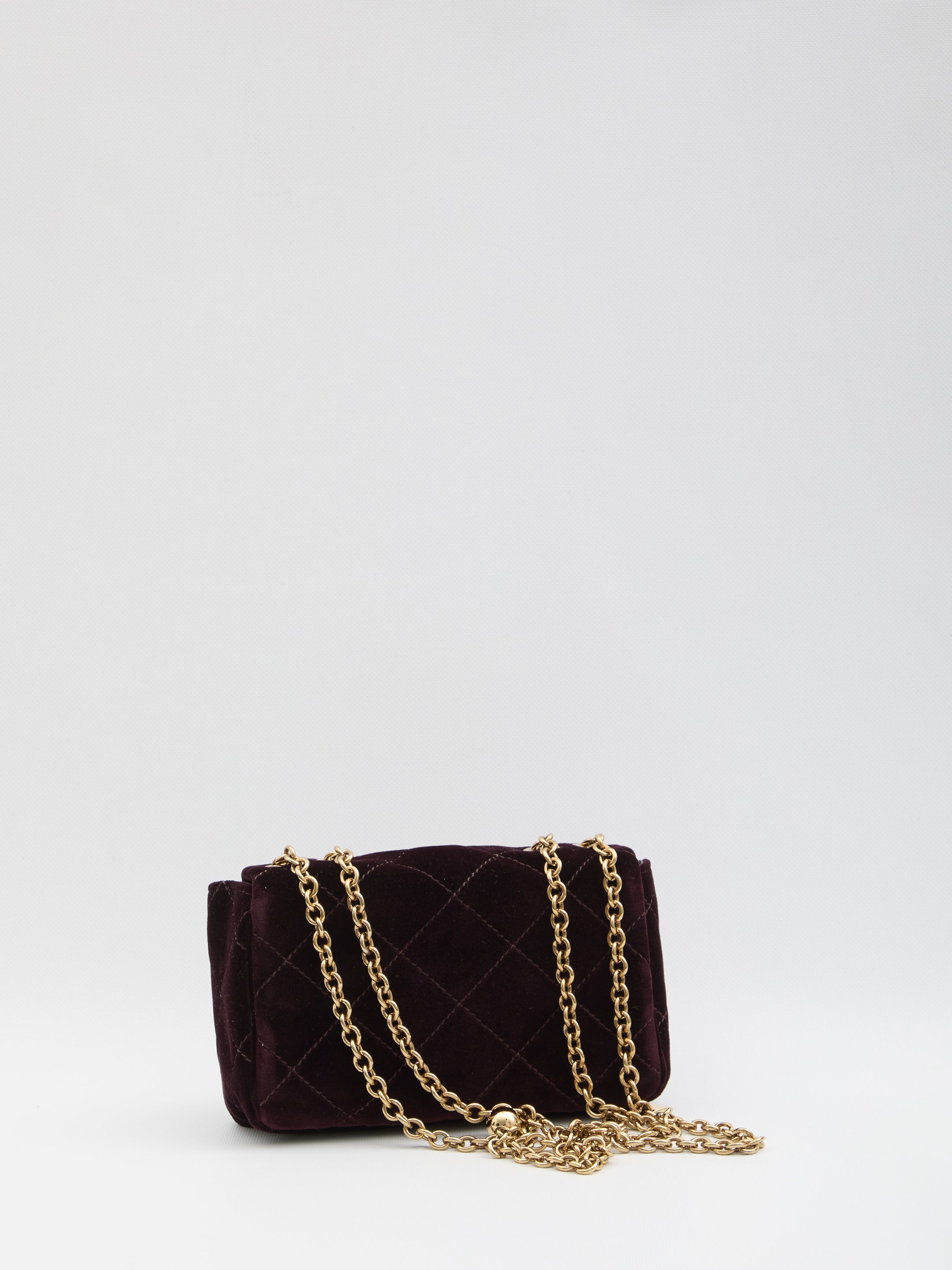 CHLOÉ Mini Quilted Velvet Crossbody Handbag