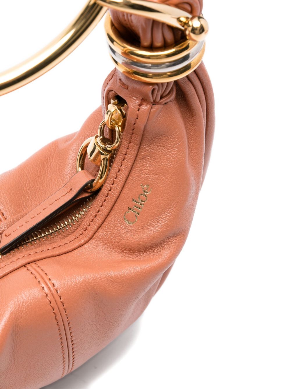 CHLOÉ Mini Hobo Handbag with Gold Accents