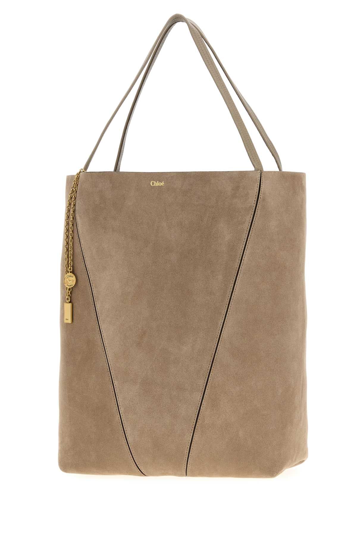 CHLOÉ Suede Spin Shopping Handbag