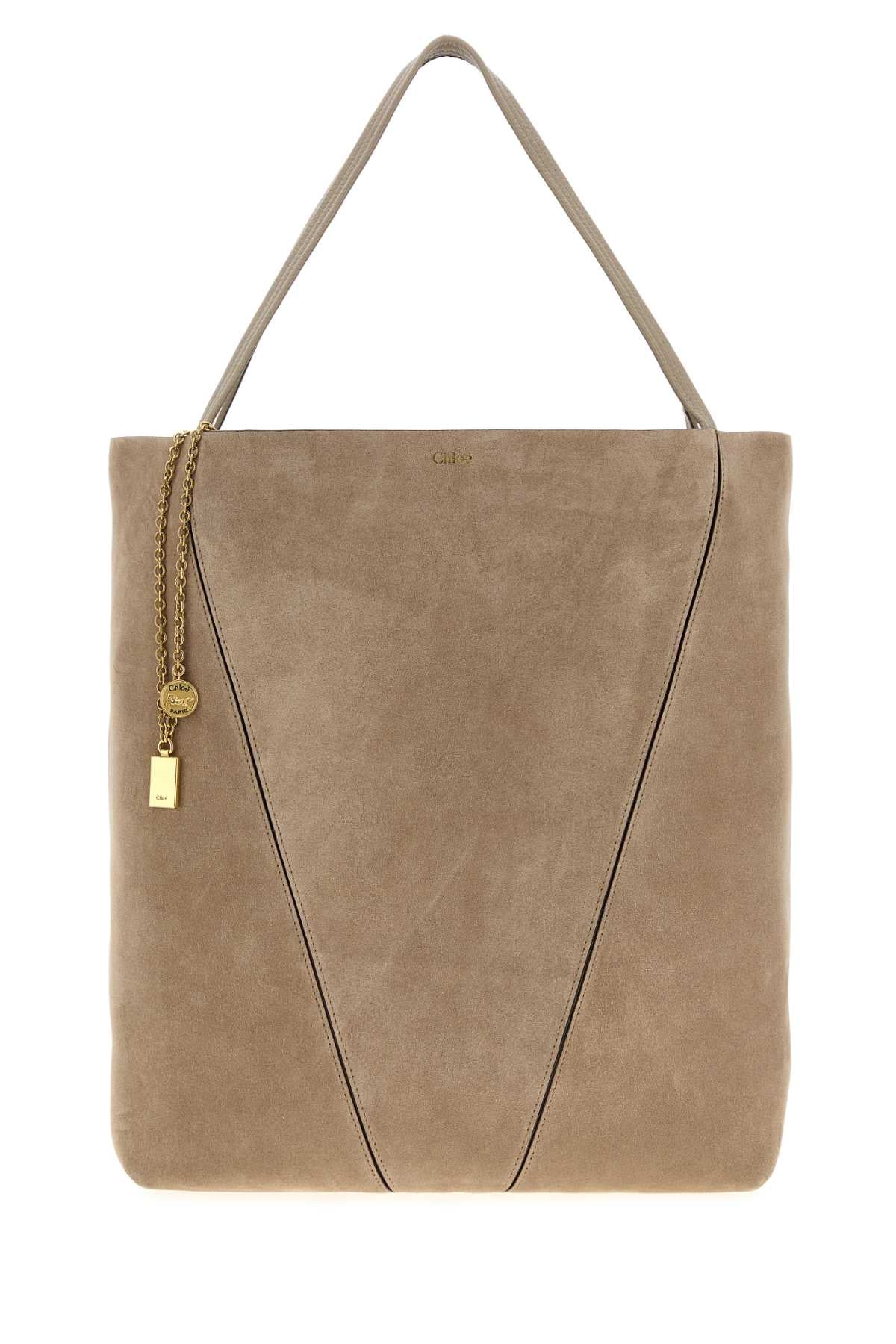 CHLOÉ Suede Spin Shopping Handbag
