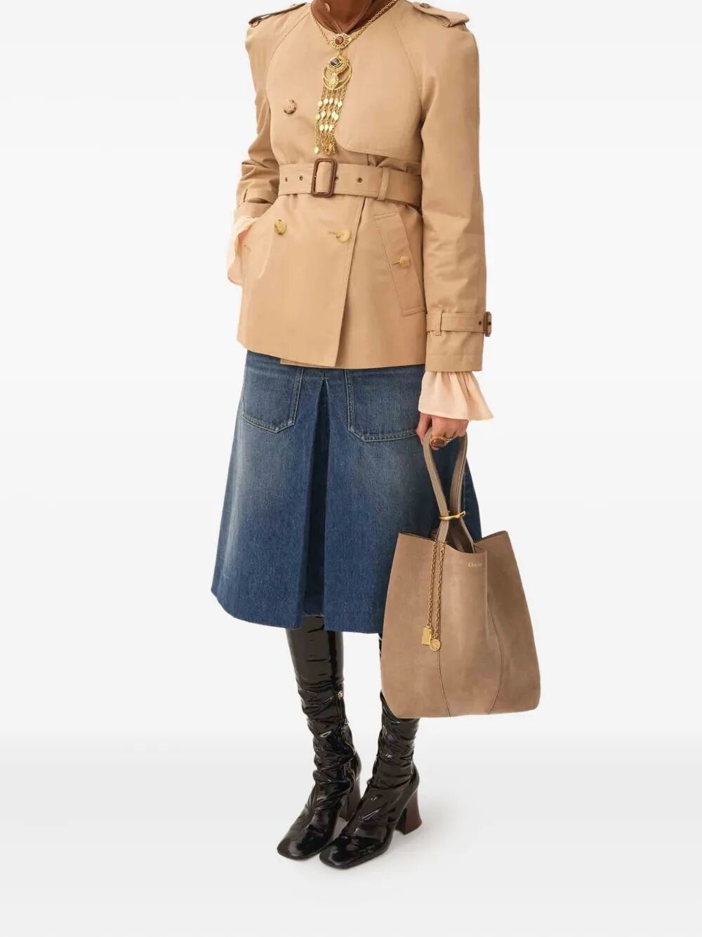 CHLOÉ Suede Spin Shopping Handbag