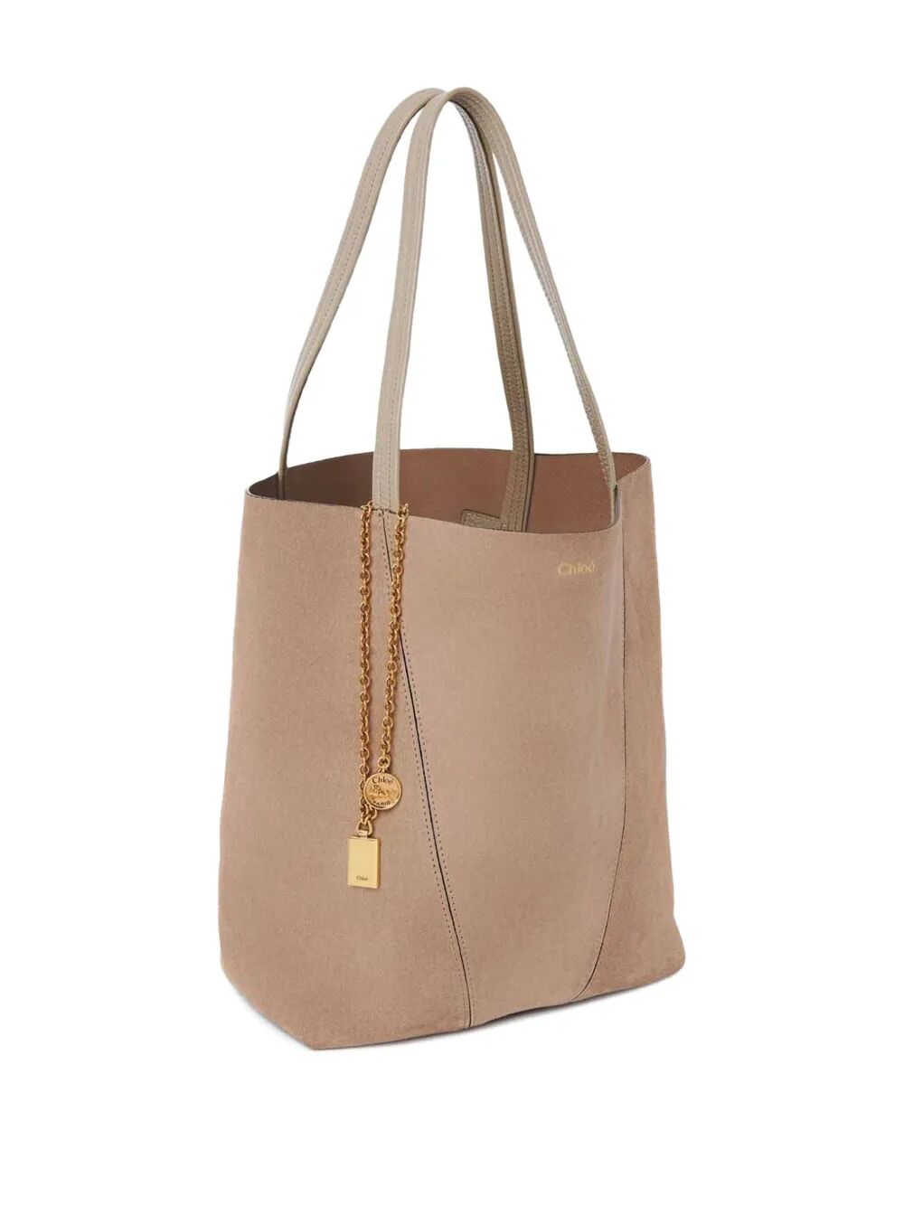 CHLOÉ Suede Spin Shopping Handbag