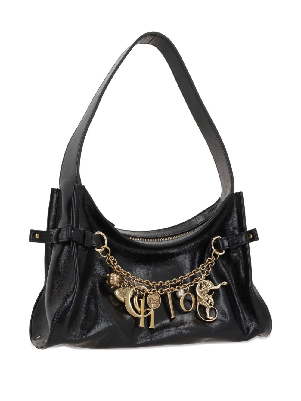 CHLOÉ Leather Handbag with Gold-Tone Details