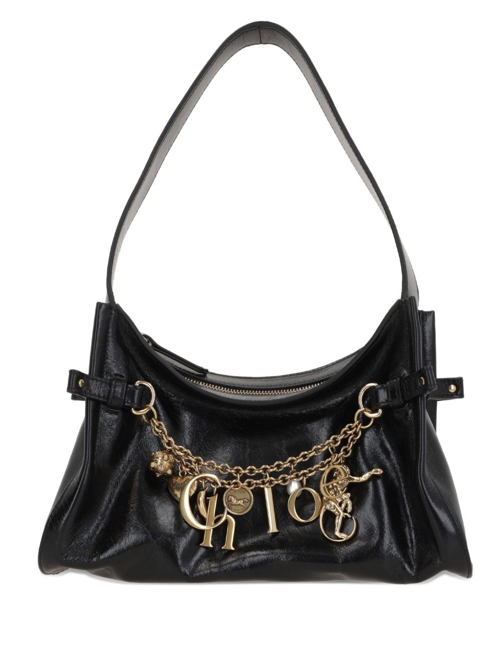 CHLOÉ Leather Handbag with Gold-Tone Details