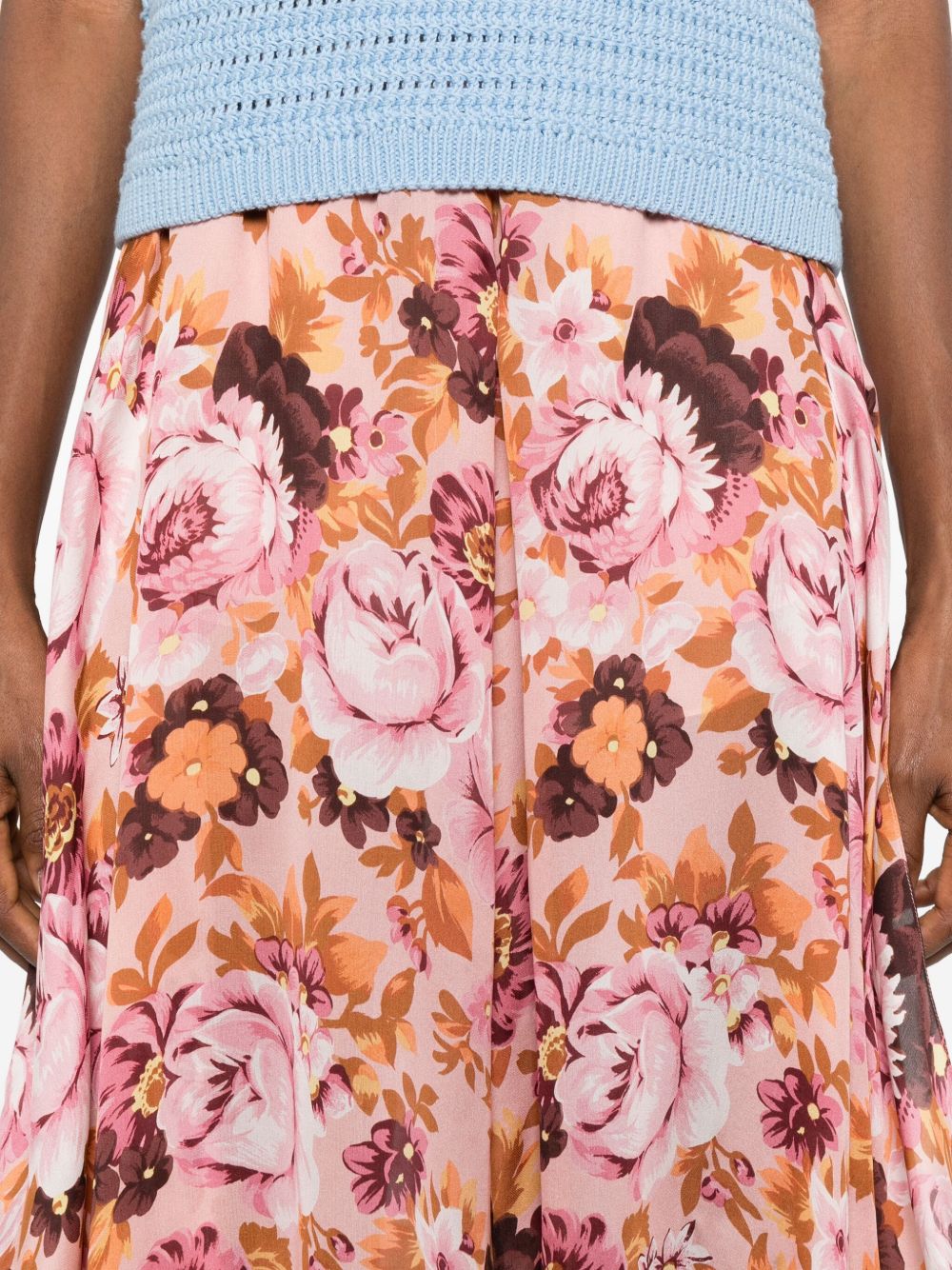 CHLOÉ Silk Printed Mini Skirt with Ruffled Detailing