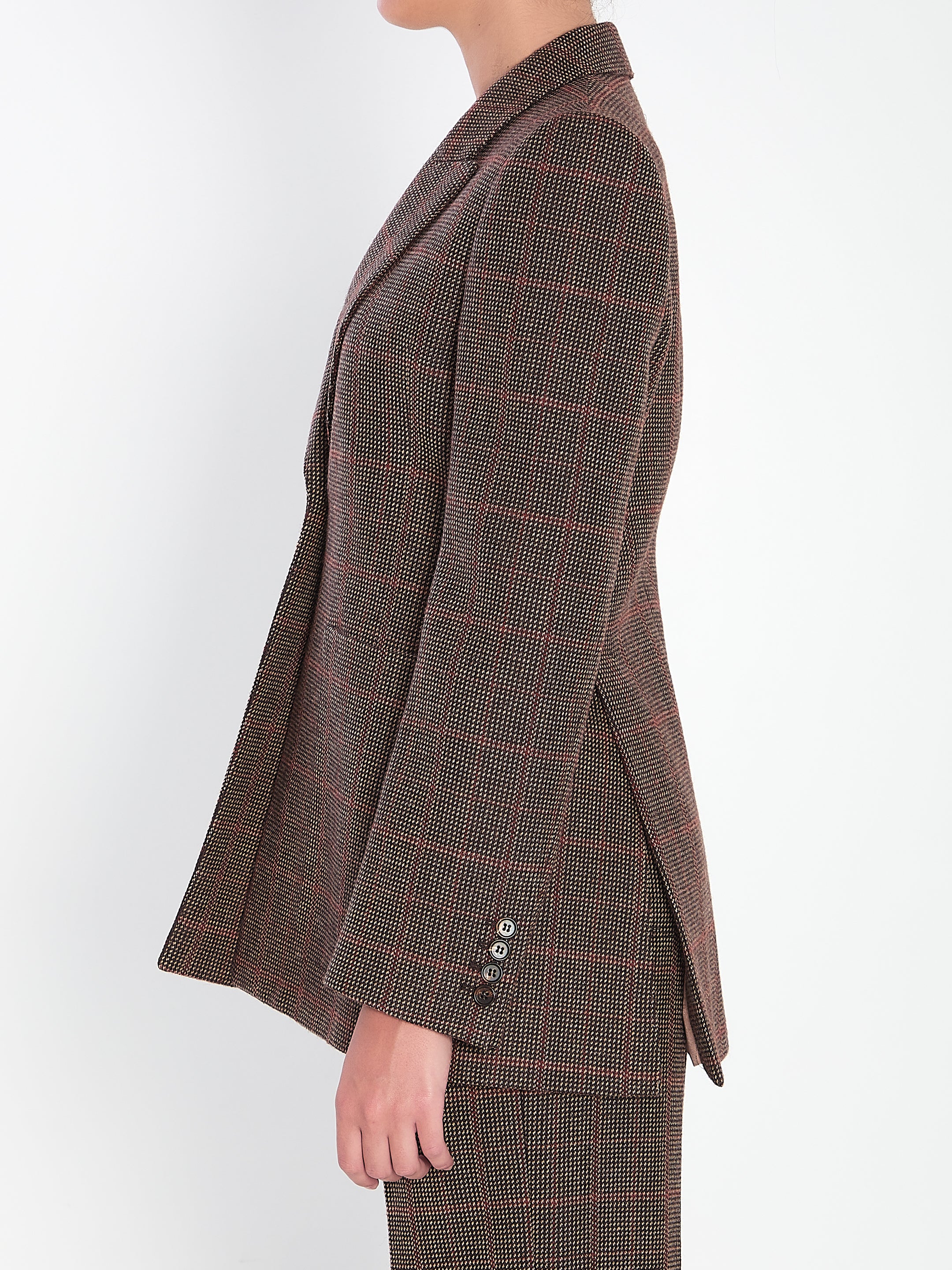 CHLOÉ Plaid Single-Breasted Blazer