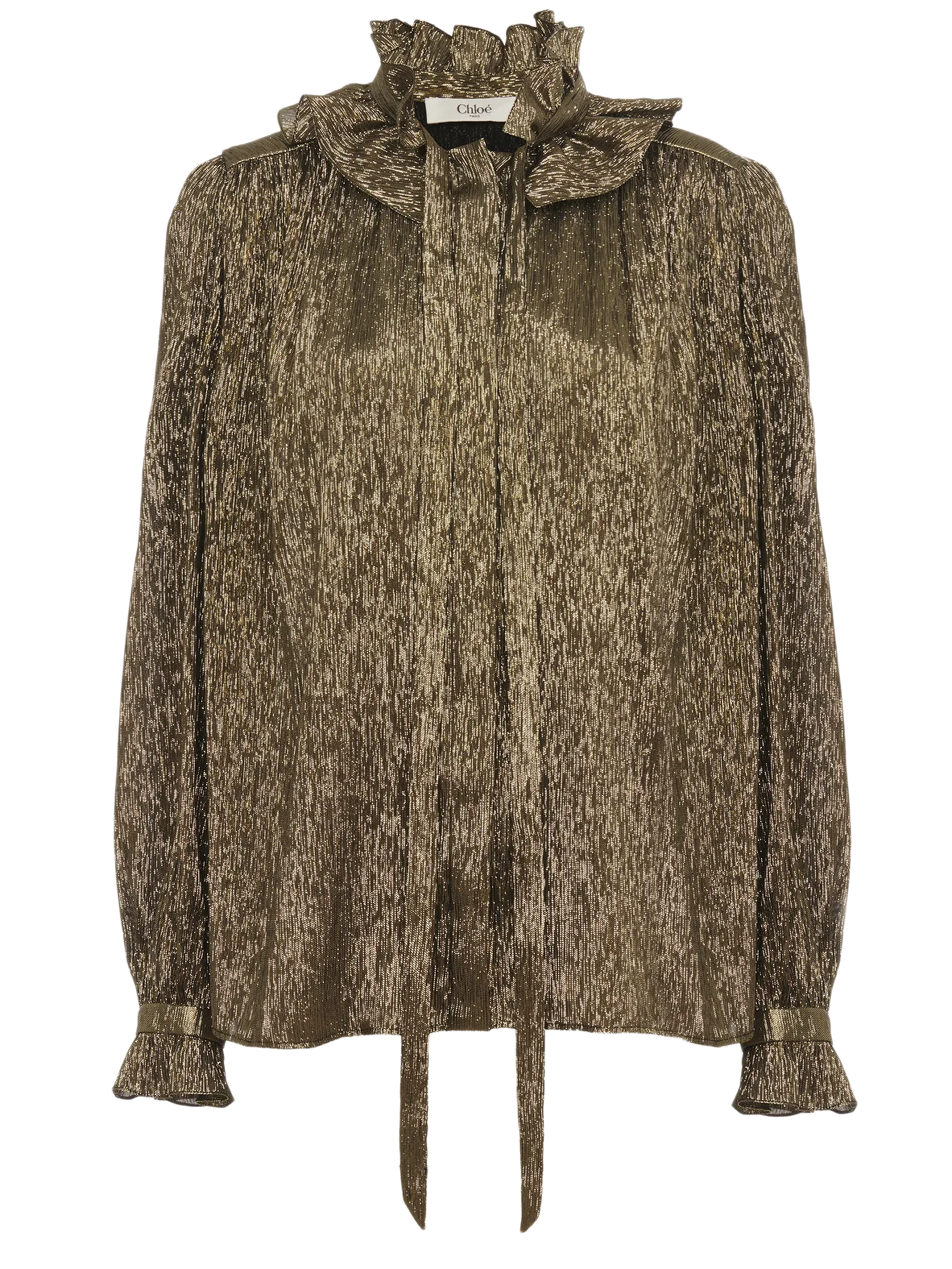CHLOÉ Flowing Blouse with Metallic Silk Detail - Size 36