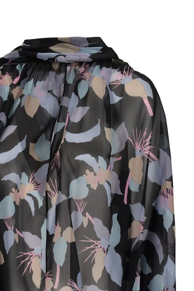 CHLOÉ Flowing Silk Blouse with Floral Motif - Loose Fit
