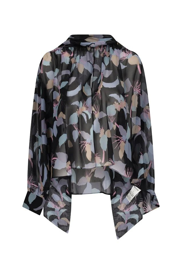 CHLOÉ Flowing Silk Blouse with Floral Motif - Loose Fit