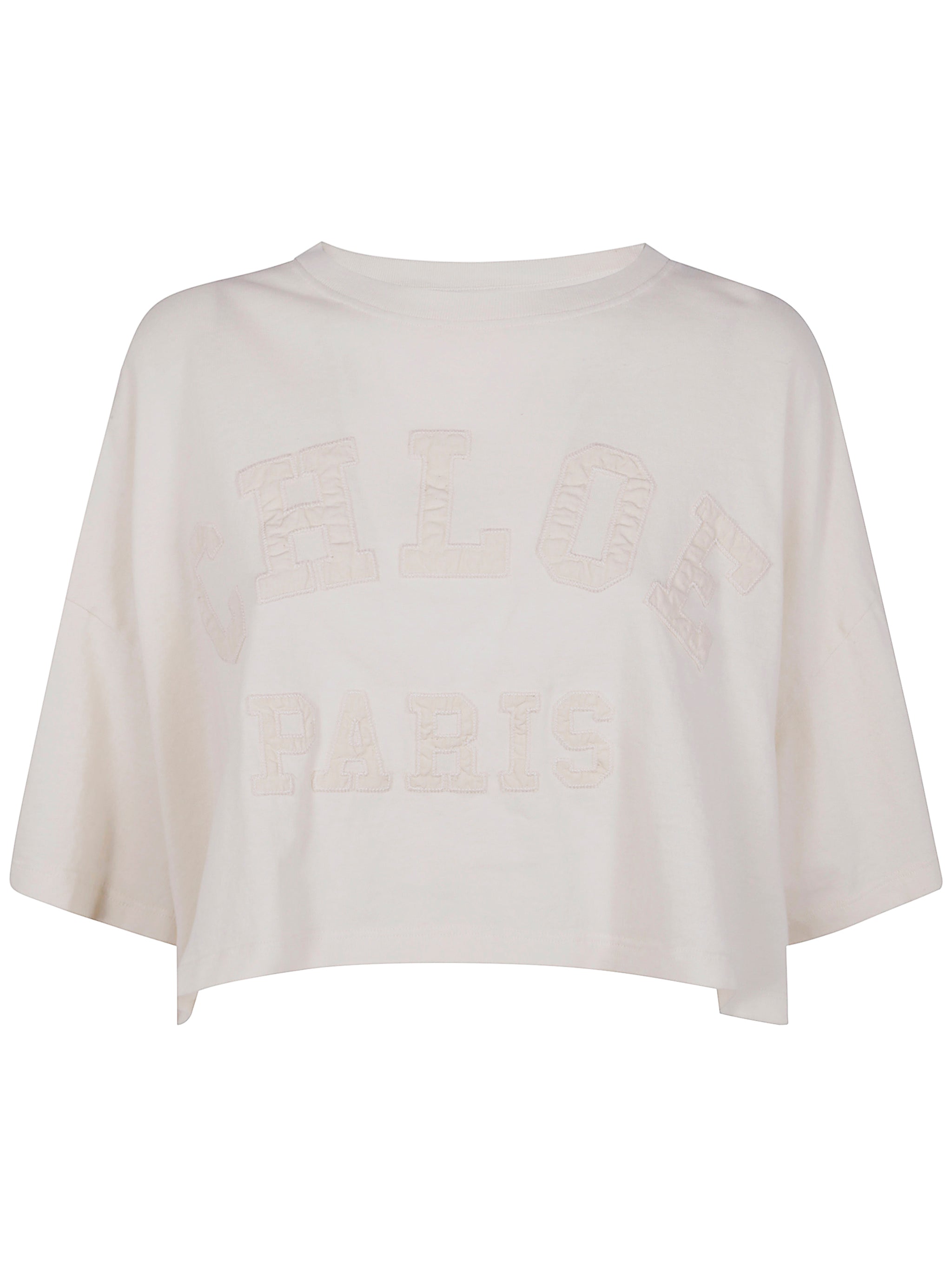 CHLOÉ Cropped Logo T-Shirt for Women