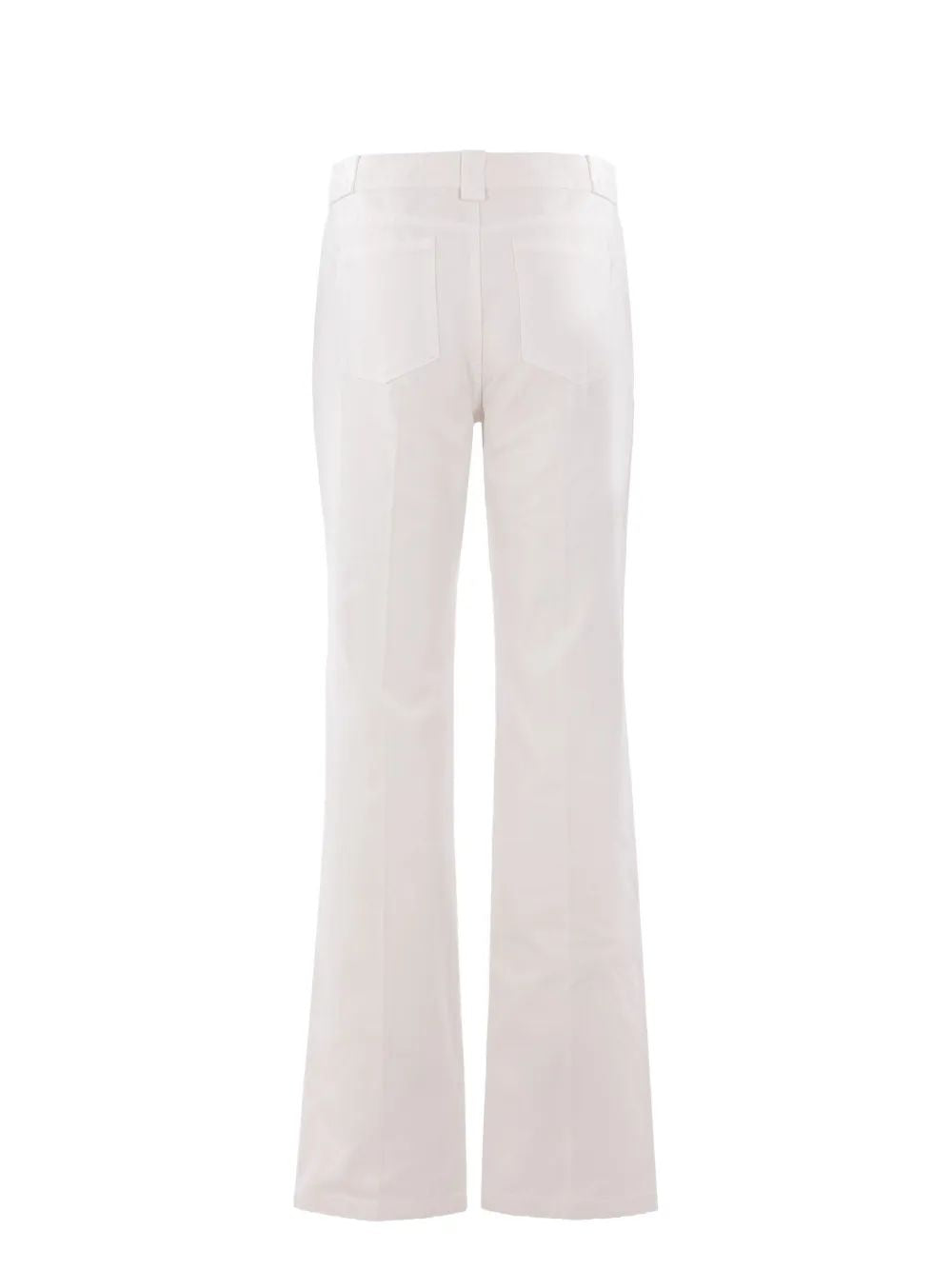 CHLOÉ Elevated Chic White Pants with Gold Logo Buttons
