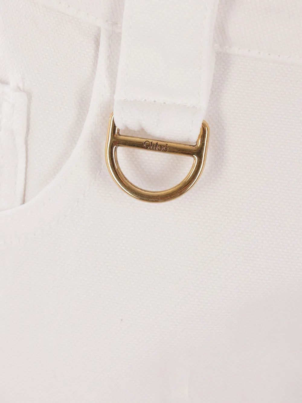 CHLOÉ Elevated Chic White Pants with Gold Logo Buttons