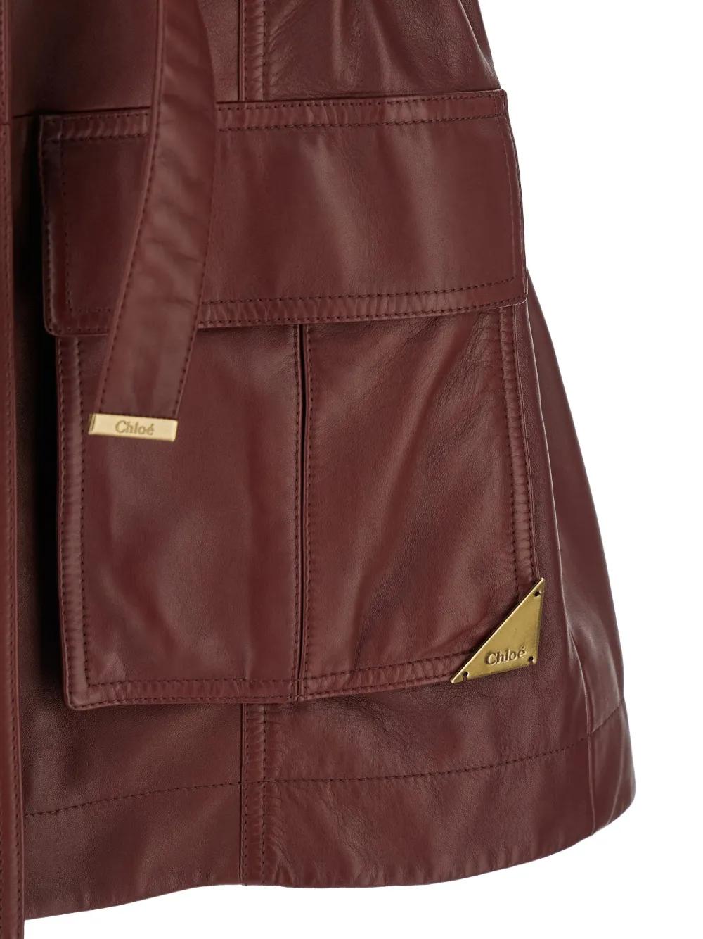 CHLOÉ Leather Utility Vest with Adjustable Waist (Size FR 36)
