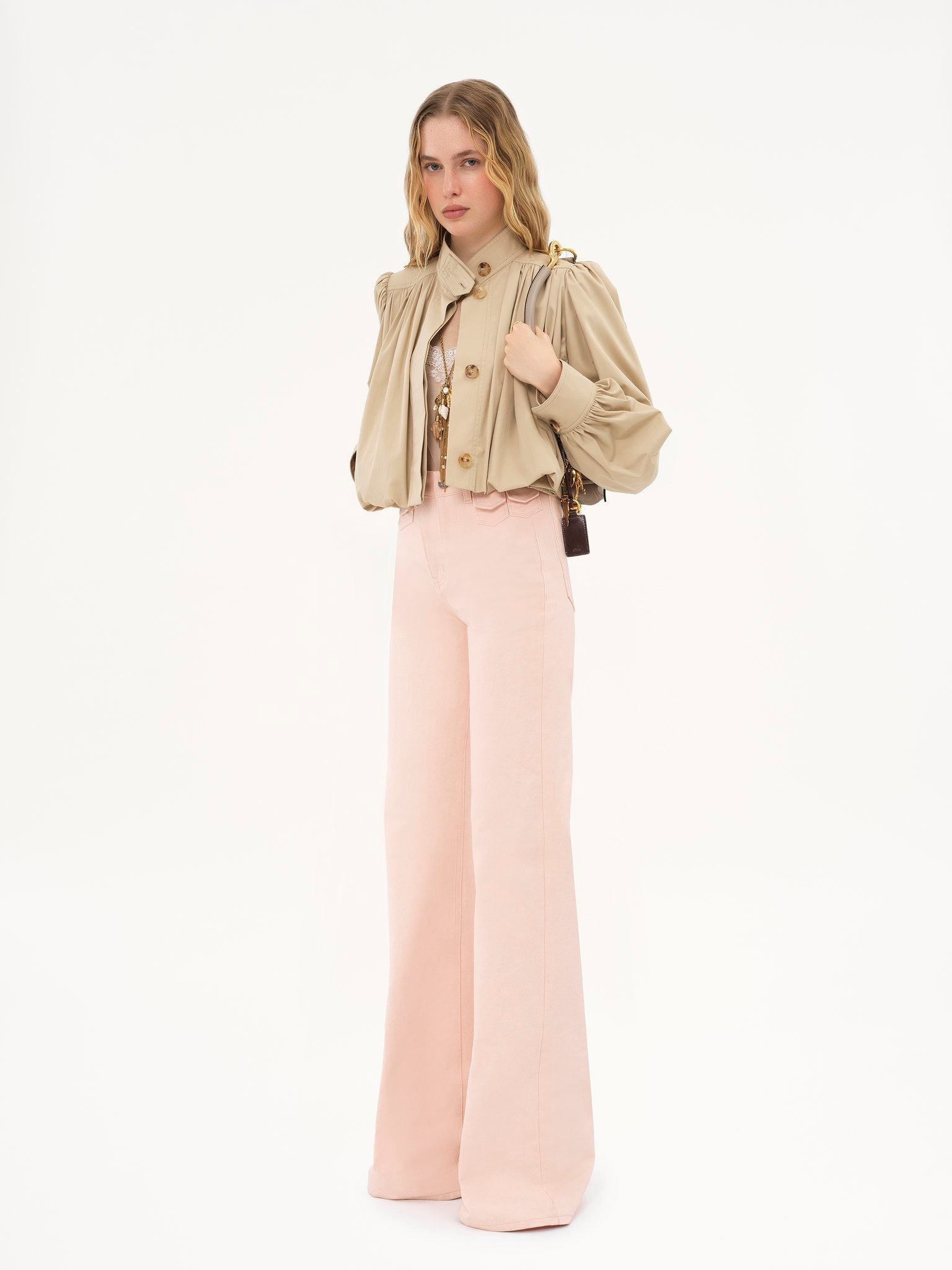 CHLOÉ High Rise Flare Mini-Pocket Jeans