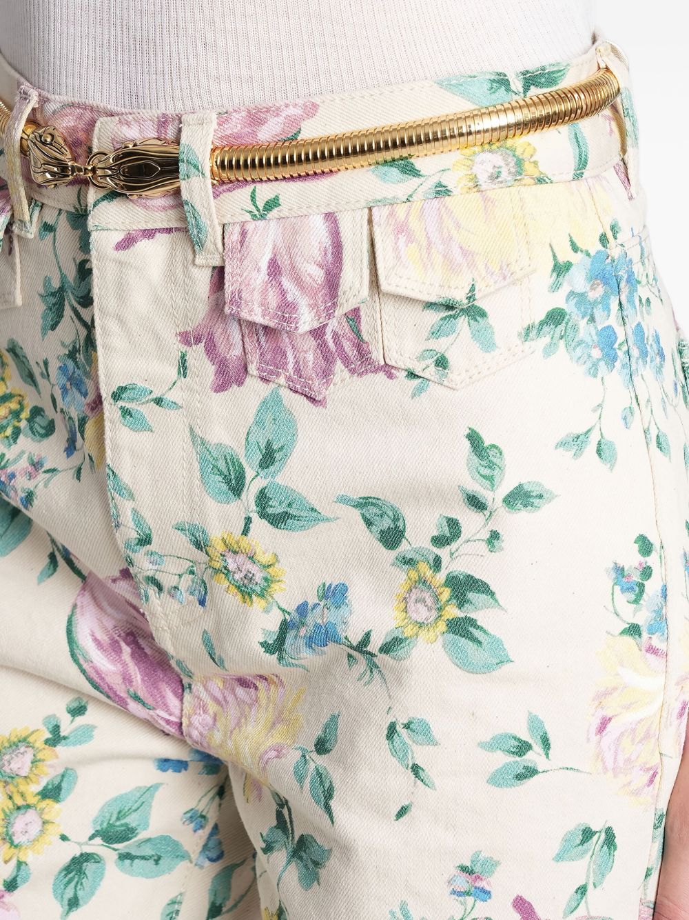 CHLOÉ Floral Printed Wide-Leg Jeans for Women