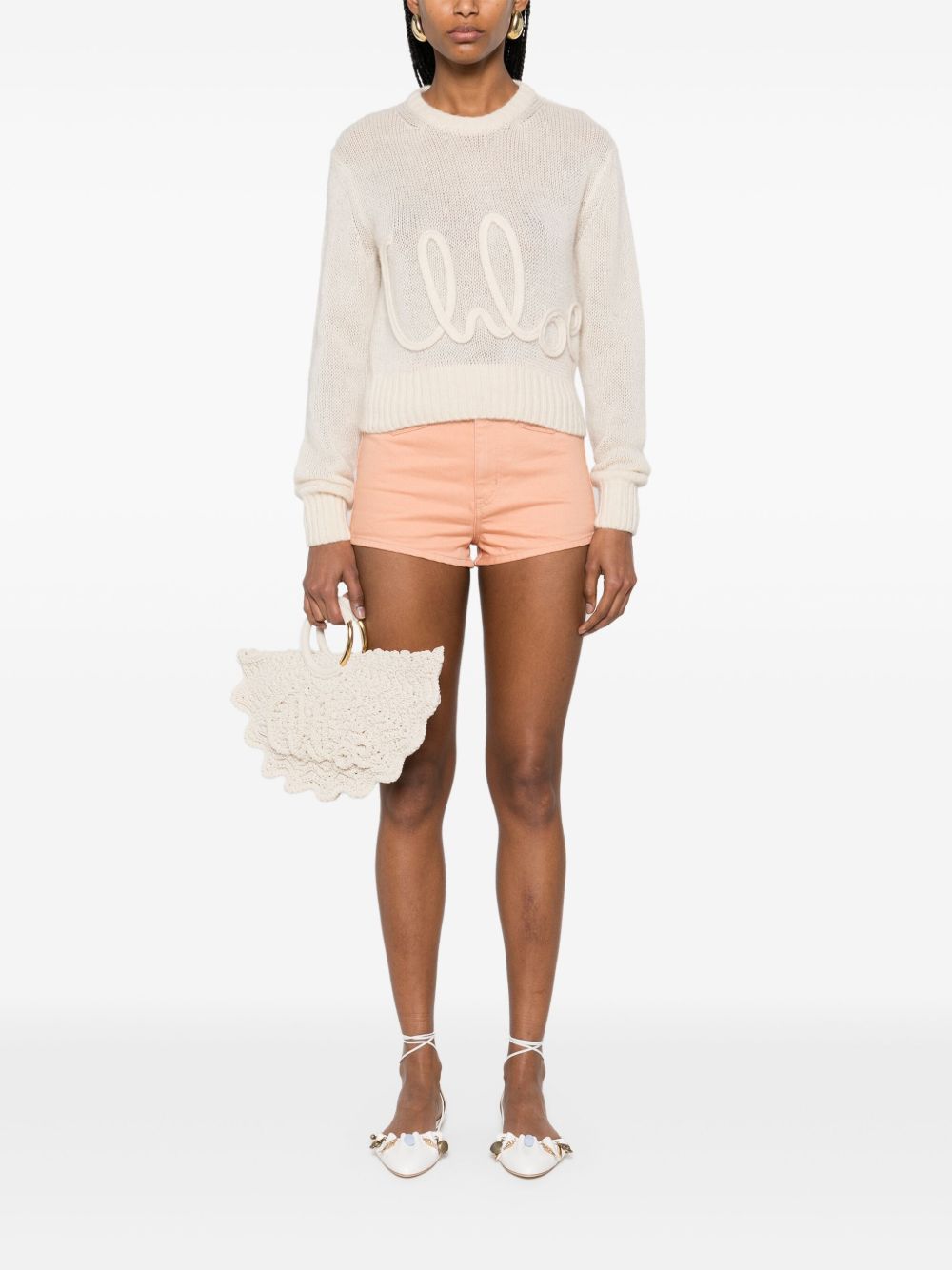 CHLOÉ Women's Mini Denim Shorts with Button Fly