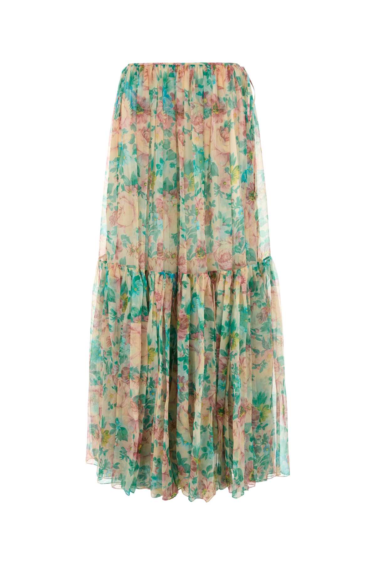 CHLOÉ Floral Printed Silk Skirt