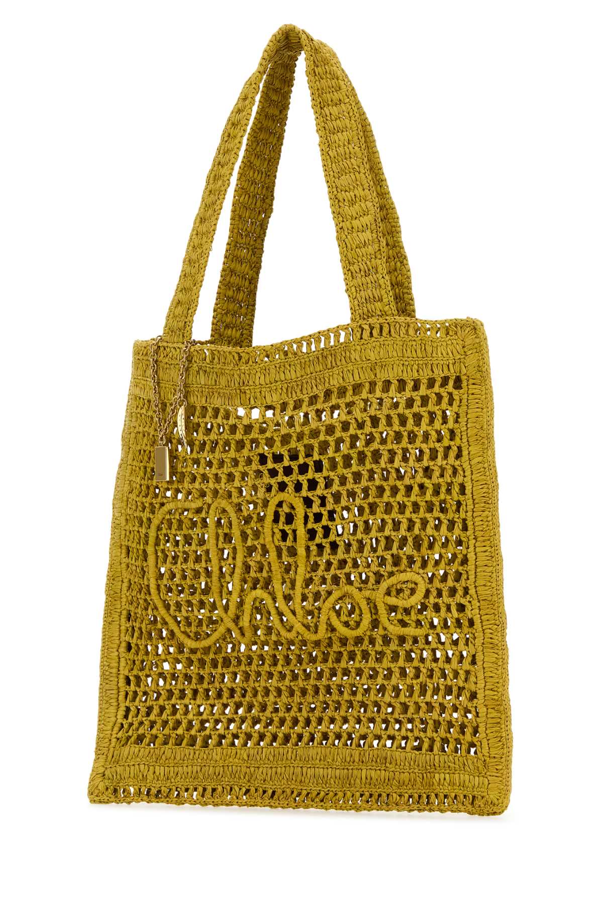 CHLOÉ Raffia Estate Banana Shopping Handbag