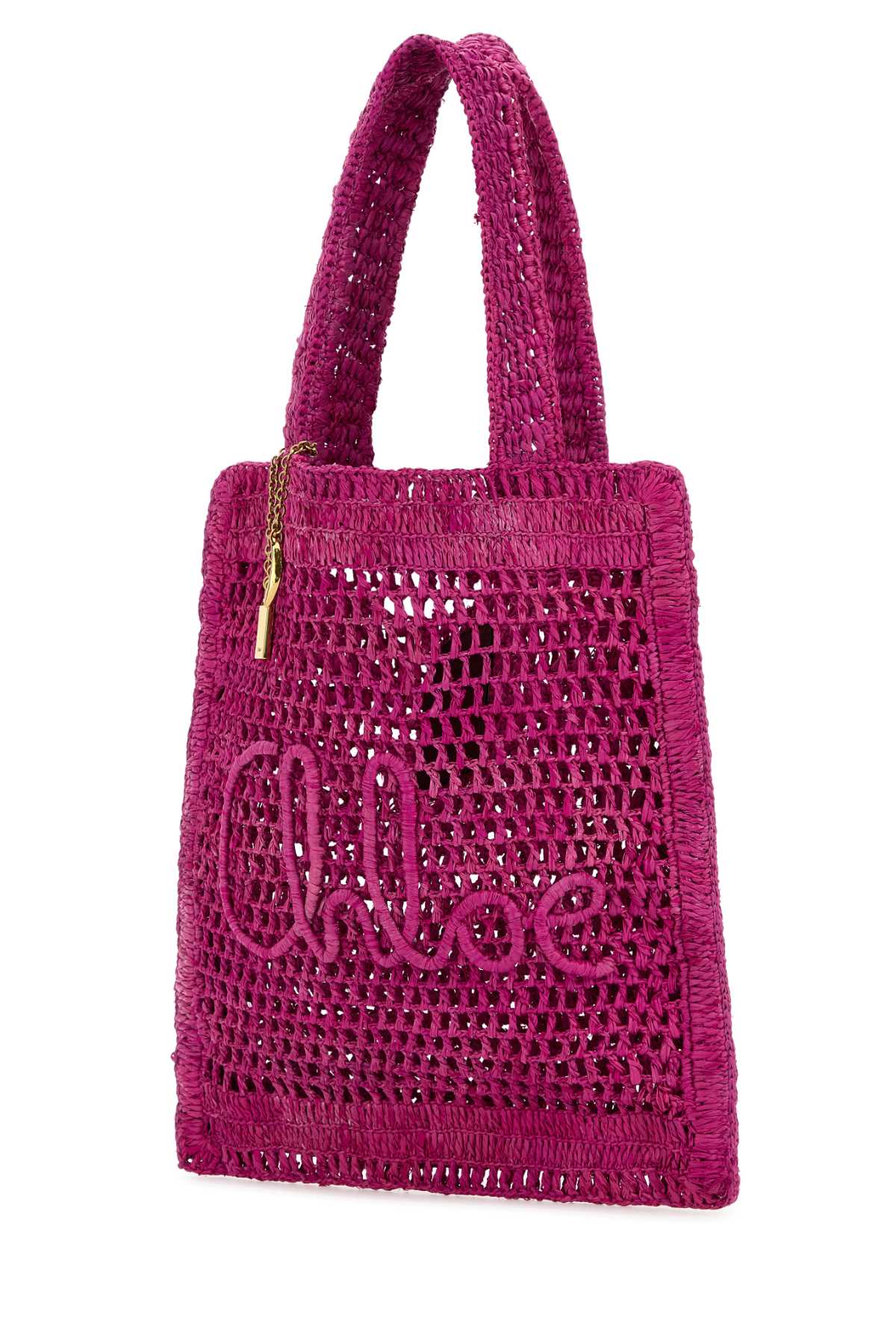 CHLOÉ Mini Raffia Estate Banana Shopping Handbag