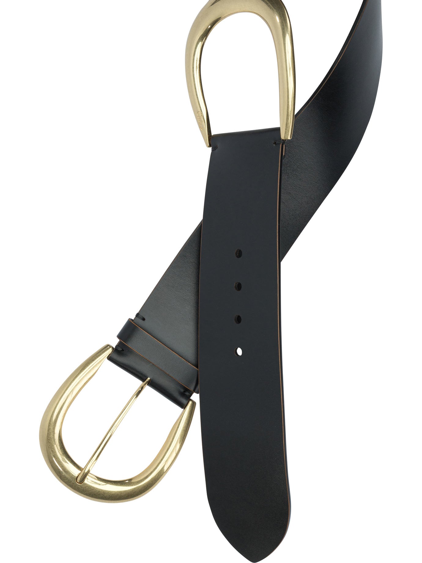 CHLOÉ Anita Leather Belt - Extra Large Buckle and Adjustable Fit