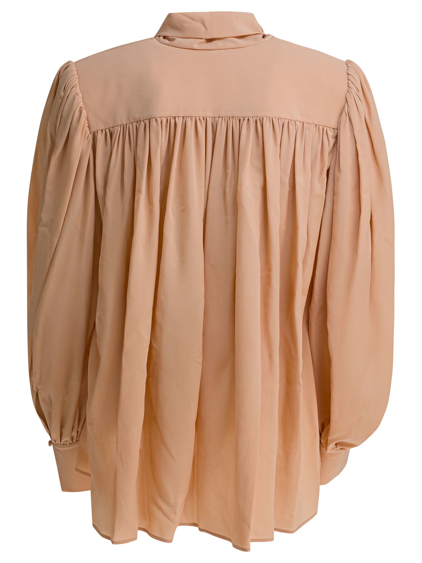 CHLOÉ Oversized Silk Blouse with Scarf Collar