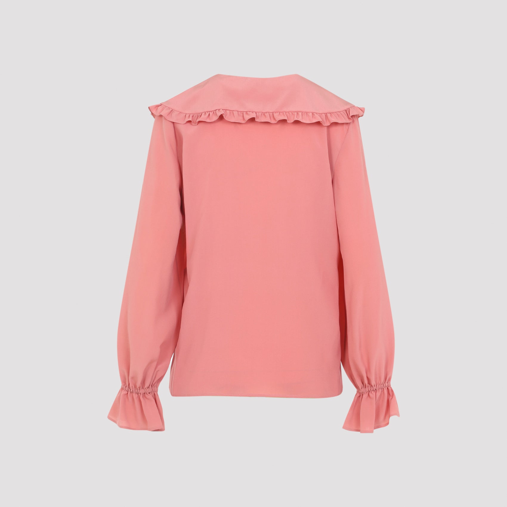 CHLOÉ Silk Blouse with V-Neckline and Ruffled Edges