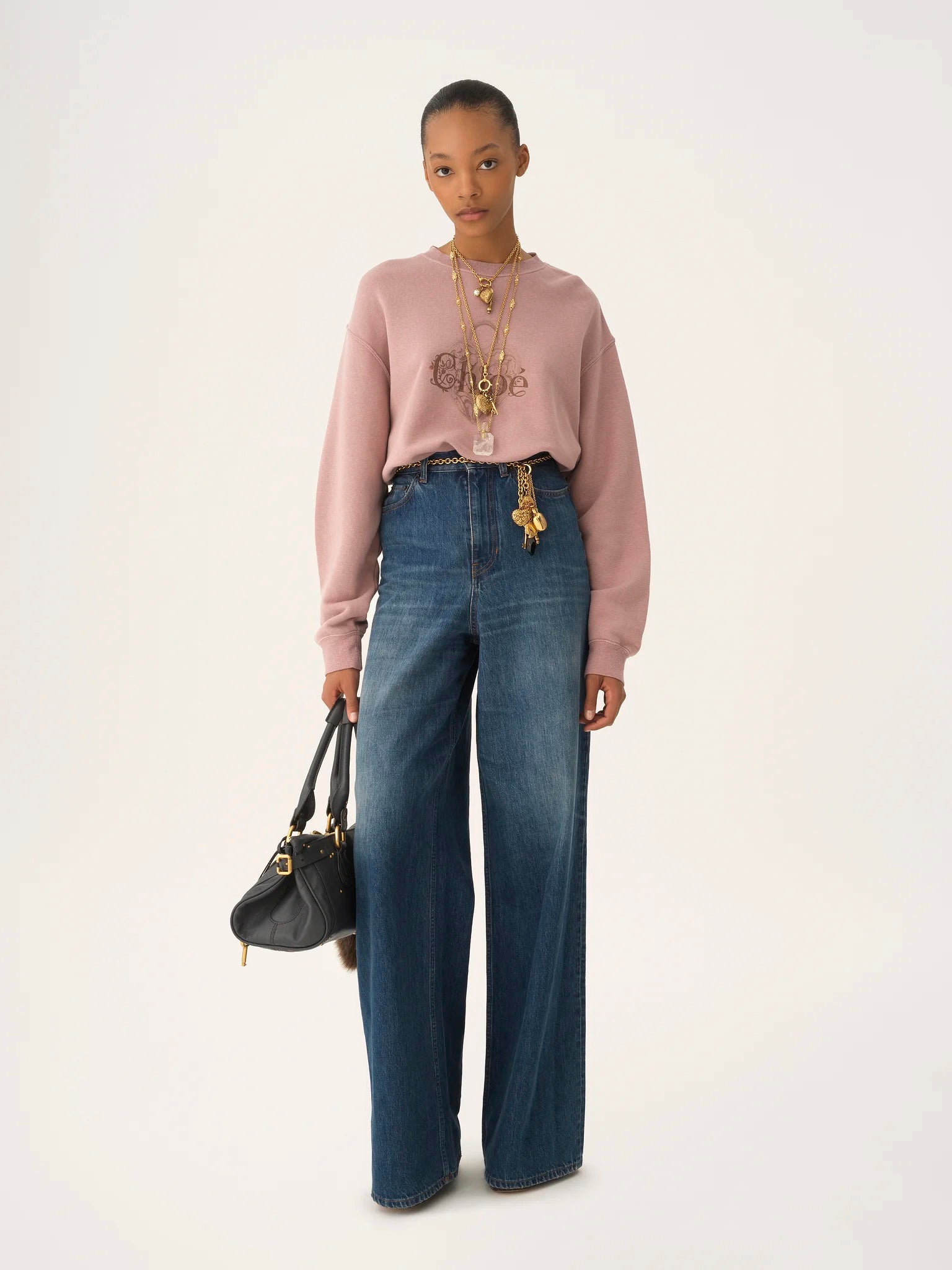 CHLOÉ Oversized Logo Heart-Lock Sweater - Size S