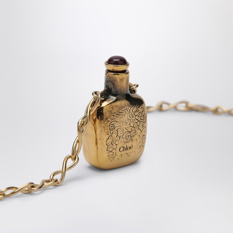 CHLOÉ Vintage Gold Brass Elixir Pendant Necklace