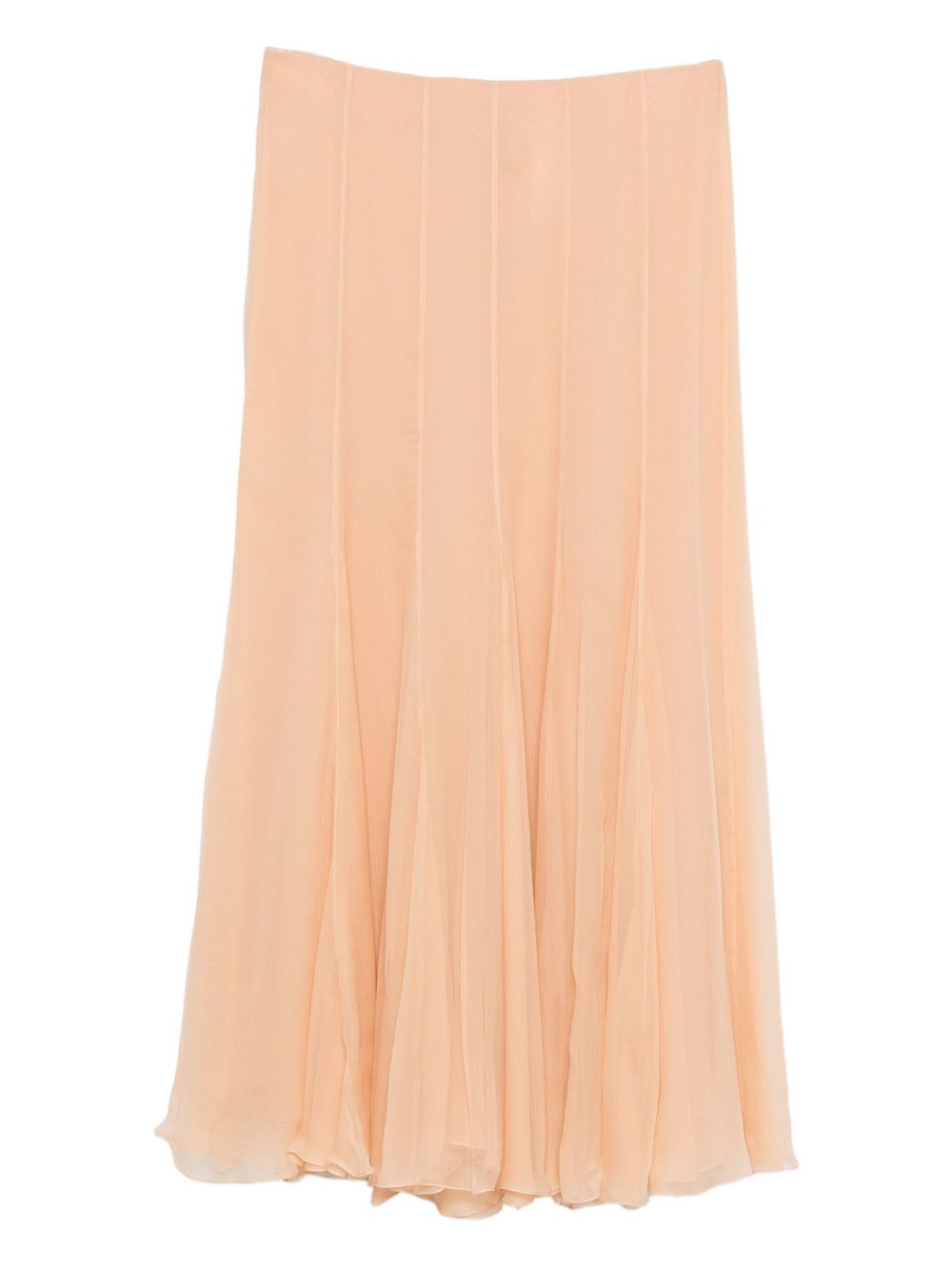 CHLOÉ Silk Long Skirt with Pleated Detailing - High Waisted A-Line