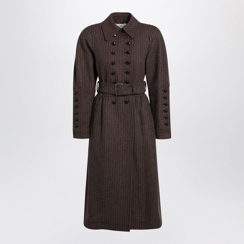 CHLOÉ Double-Breasted Houndstooth Jacket