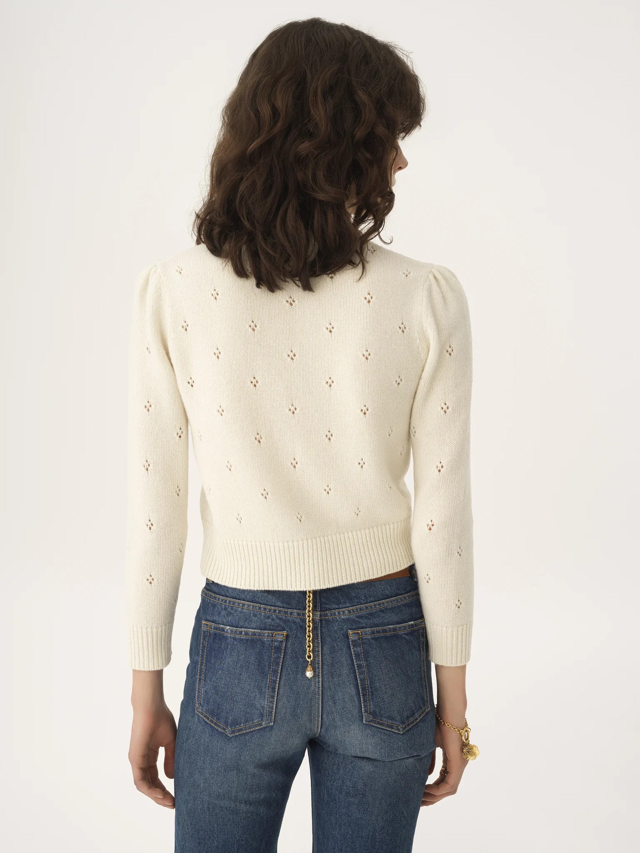 CHLOÉ Perforated Wool and Cashmere Knit Sweater - Cropped Slim Fit