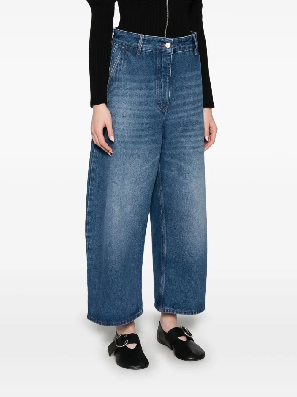 STUDIO NICHOLSON Wide Crop Denim Pants