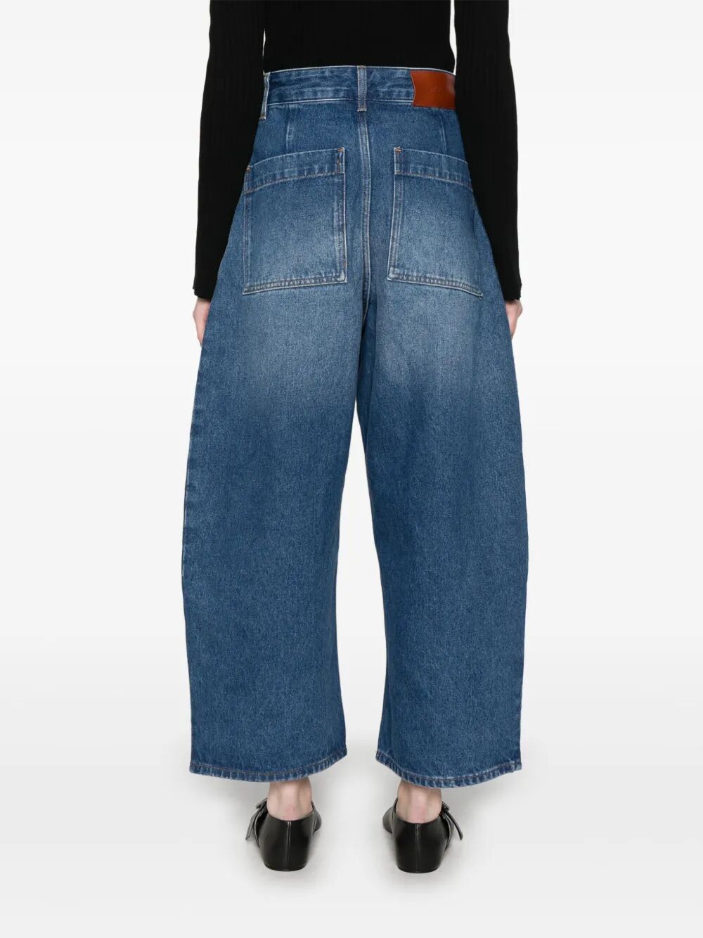 STUDIO NICHOLSON Wide Crop Denim Pants