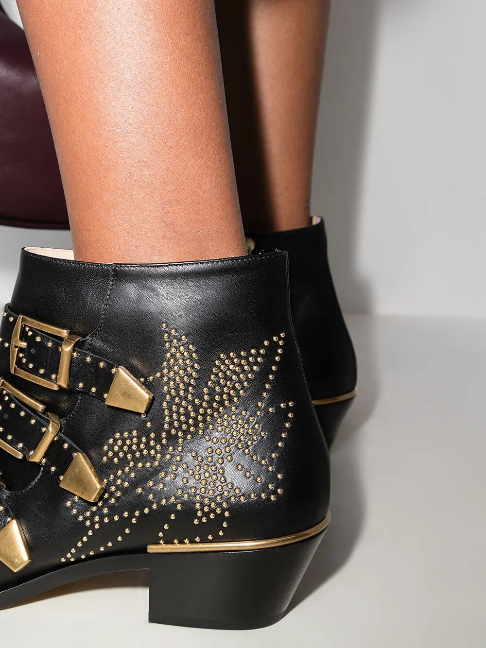 CHLOÉ Embellished Nappa Leather Susanna Ankle Boots