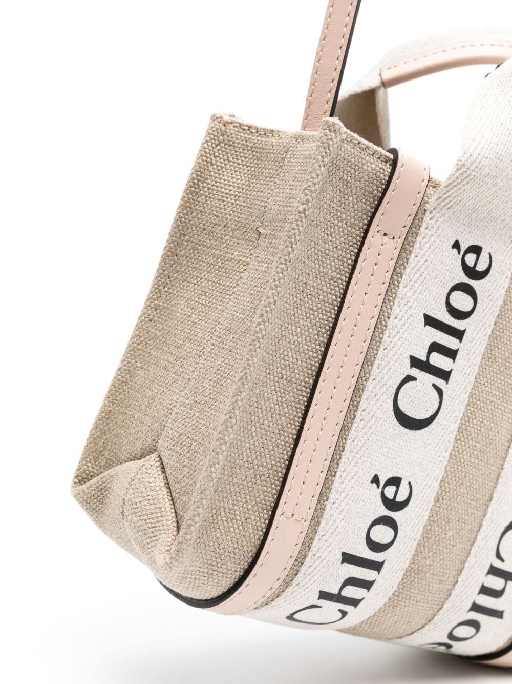 CHLOÉ Mini Linen Tote Handbag