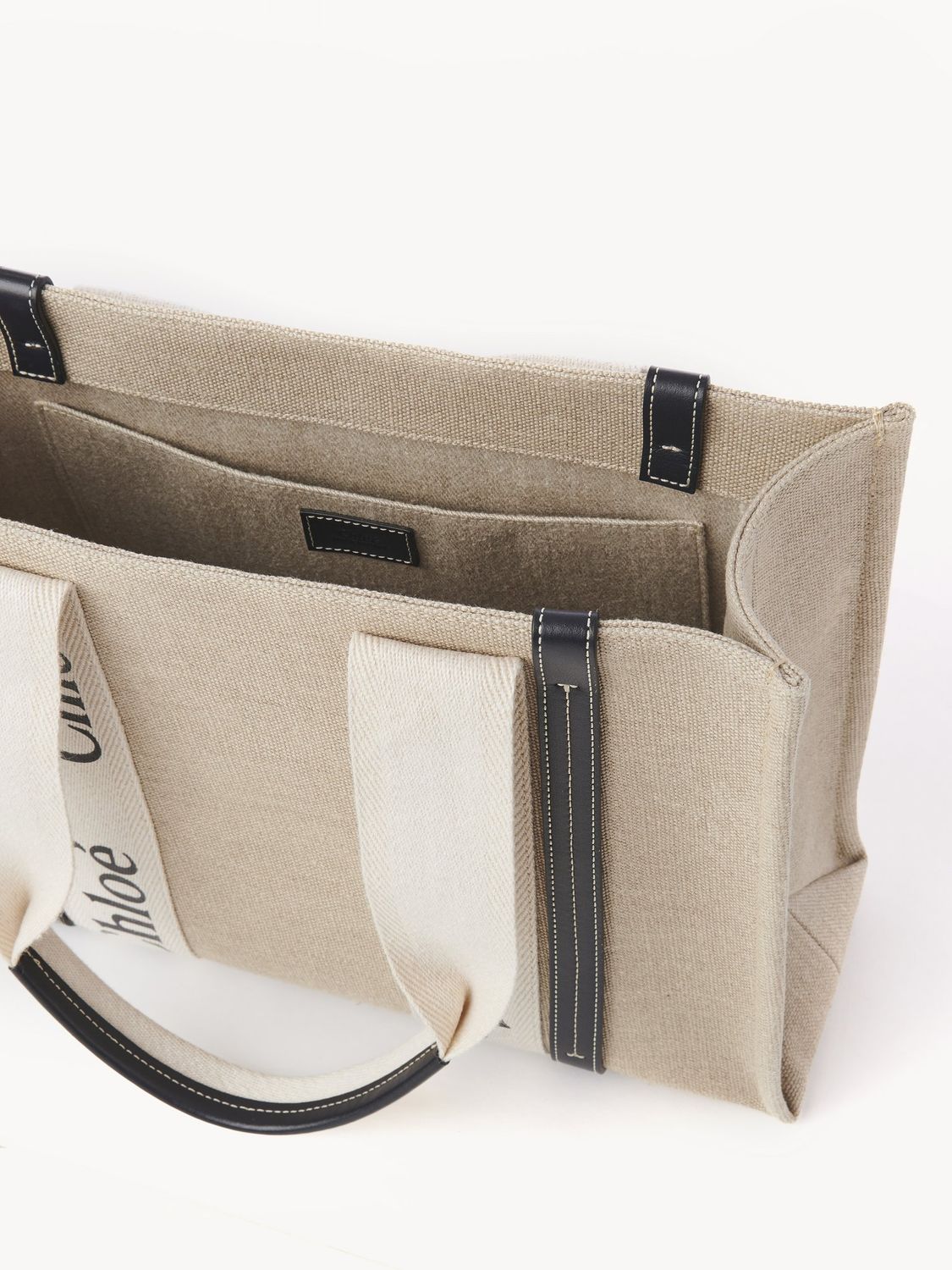 CHLOÉ Medium Canvas Woody Shopping Handbag