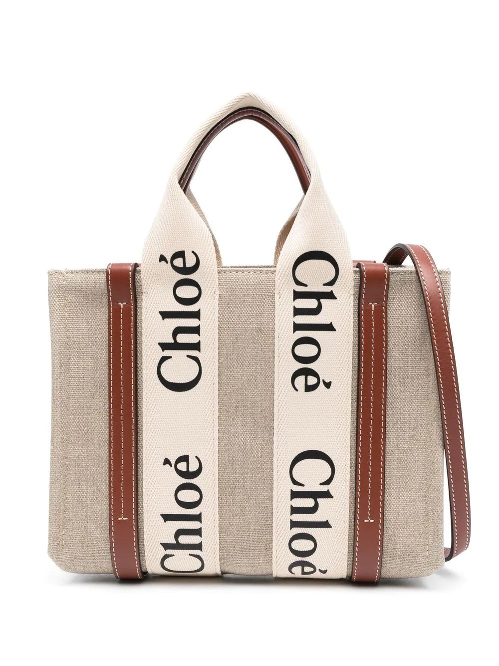 CHLOÉ Mini Multicolor Fabric Shopping Handbag