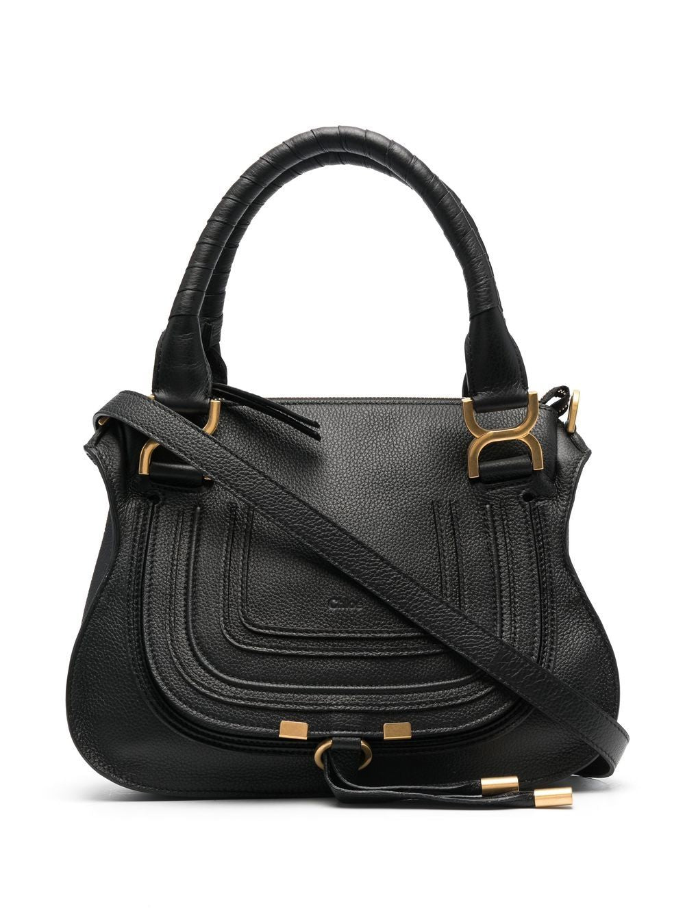 CHLOÉ Mini Leather Handbag with Front Flap and Tie Strap
