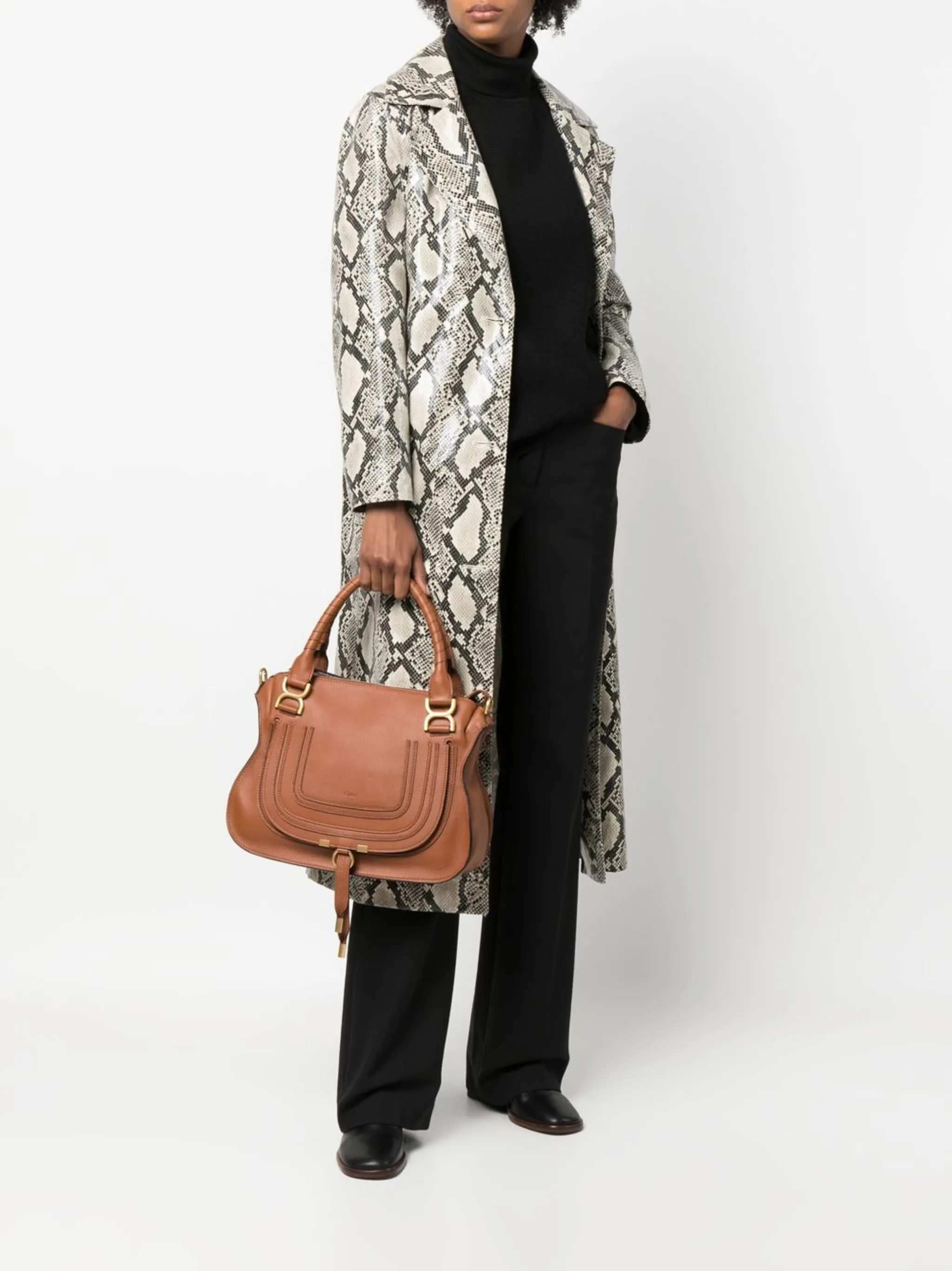 CHLOÉ Mini Handbag with Antique Gold Finish - 36 x 28 x 12 cm