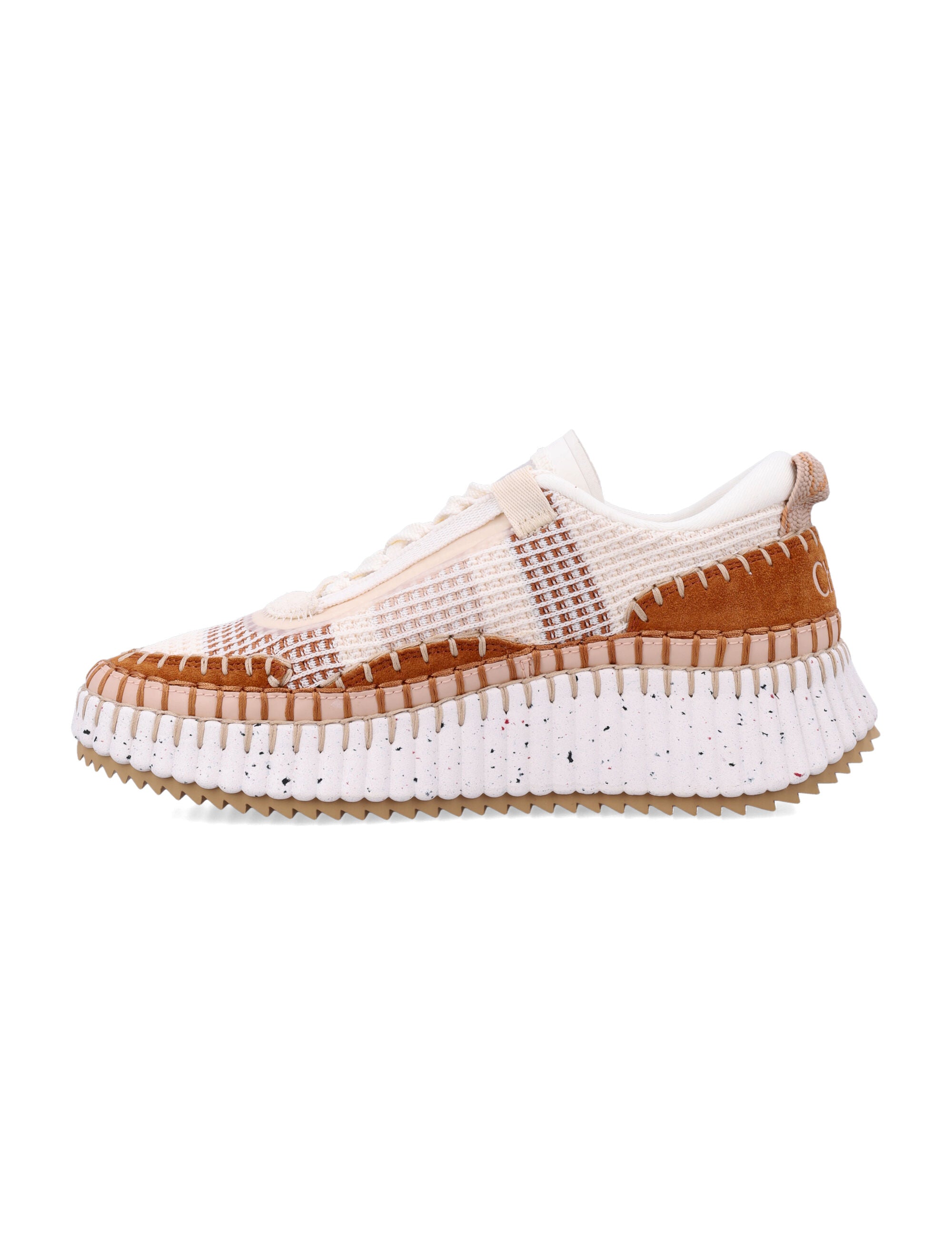 CHLOÉ Textured-Sole Lace-Up Sneakers for Women - FW25
