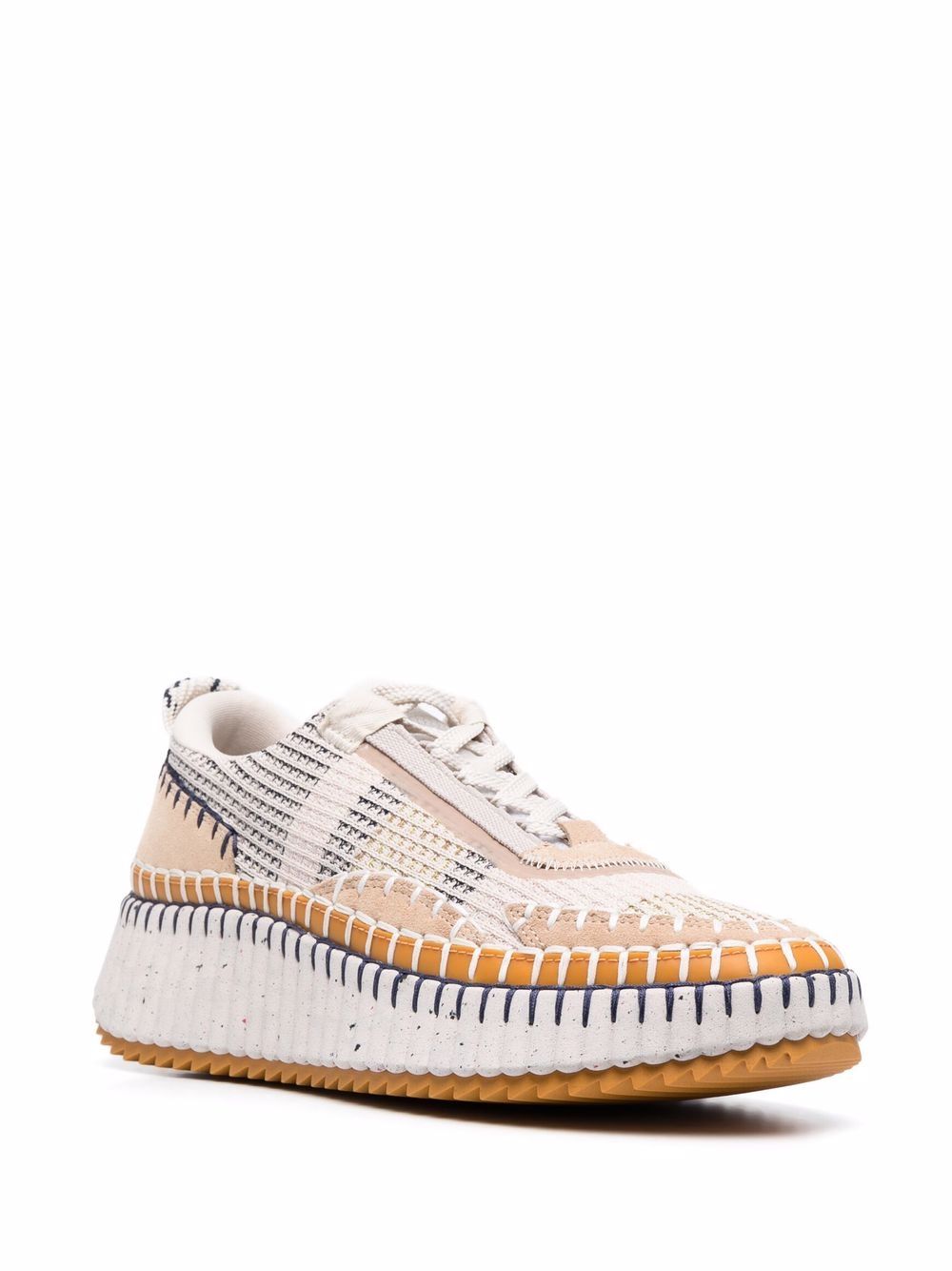 CHLOÉ Whipstitched Front Lace-Up Sneakers for Women