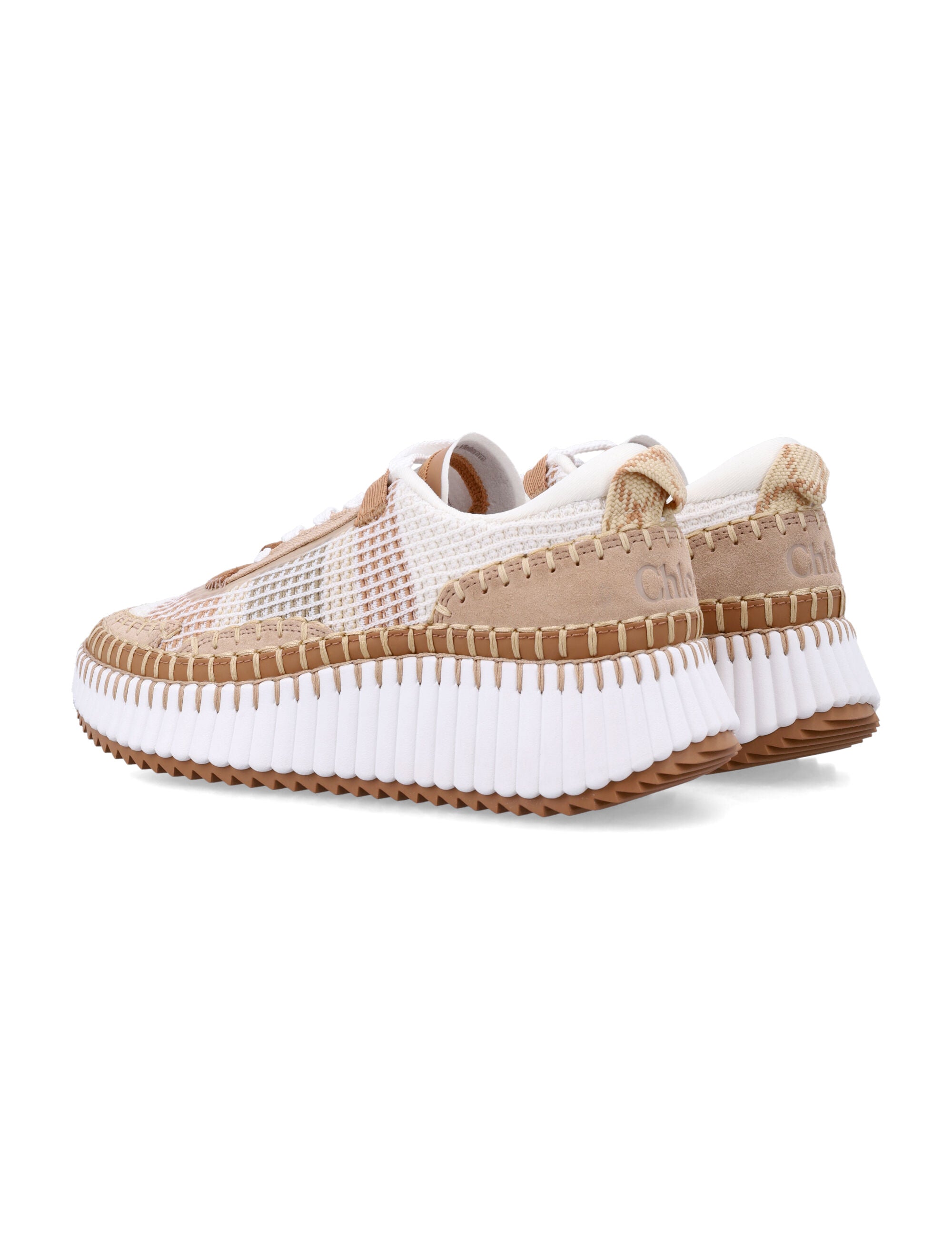 CHLOÉ Artisanal Women's Sneaker in Mesh and Suede