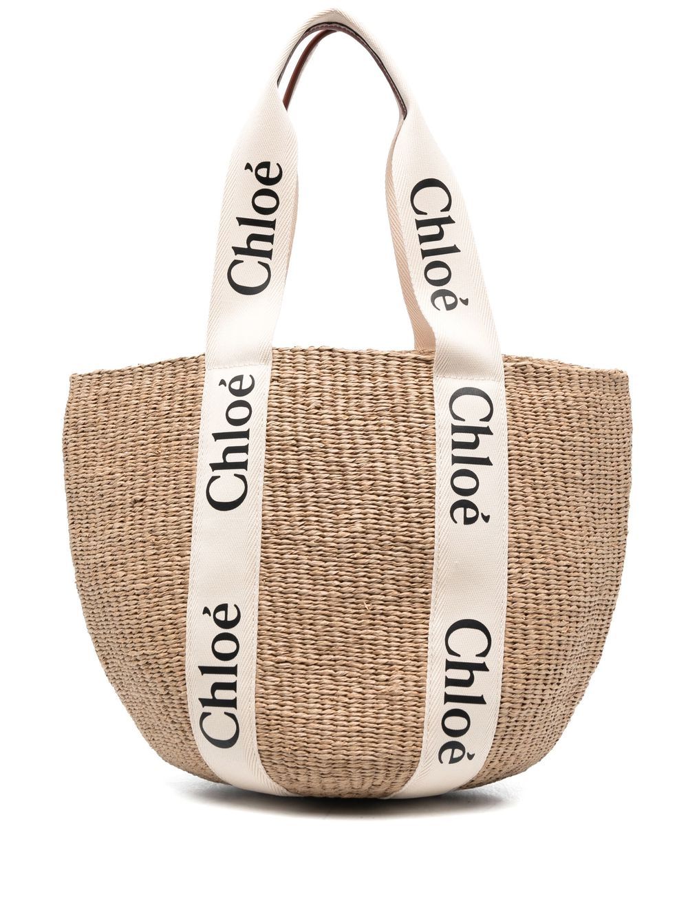 CHLOÉ Large Straw Basket Handbag