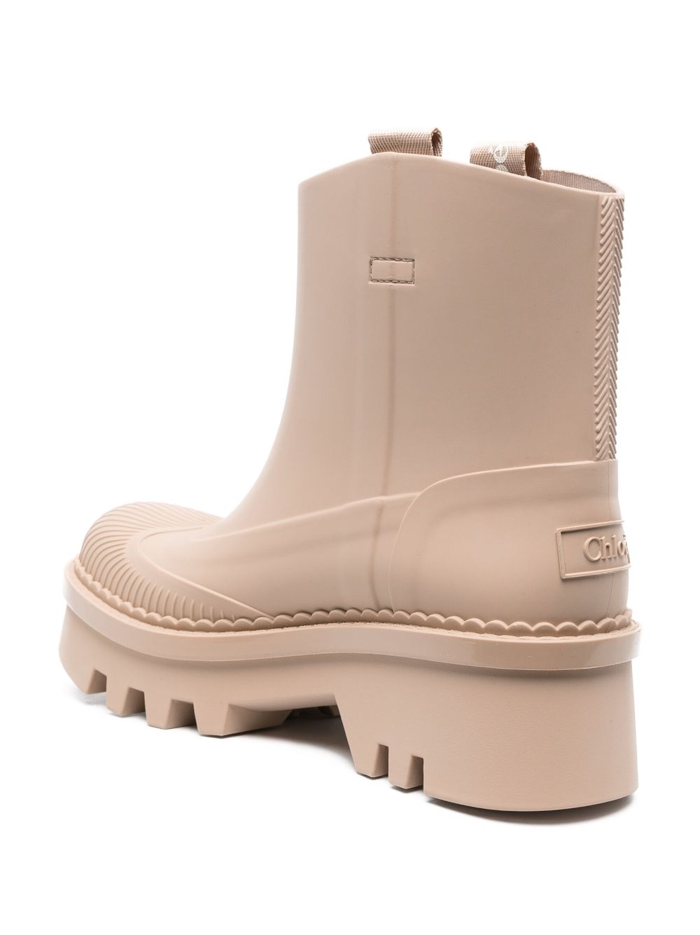 CHLOÉ Ankle-Length Rubber Rain Boots with Block Heel