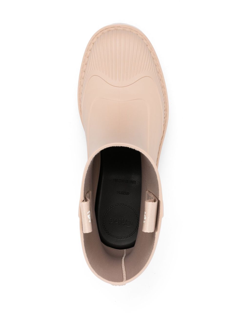 CHLOÉ Ankle-Length Rubber Rain Boots with Block Heel