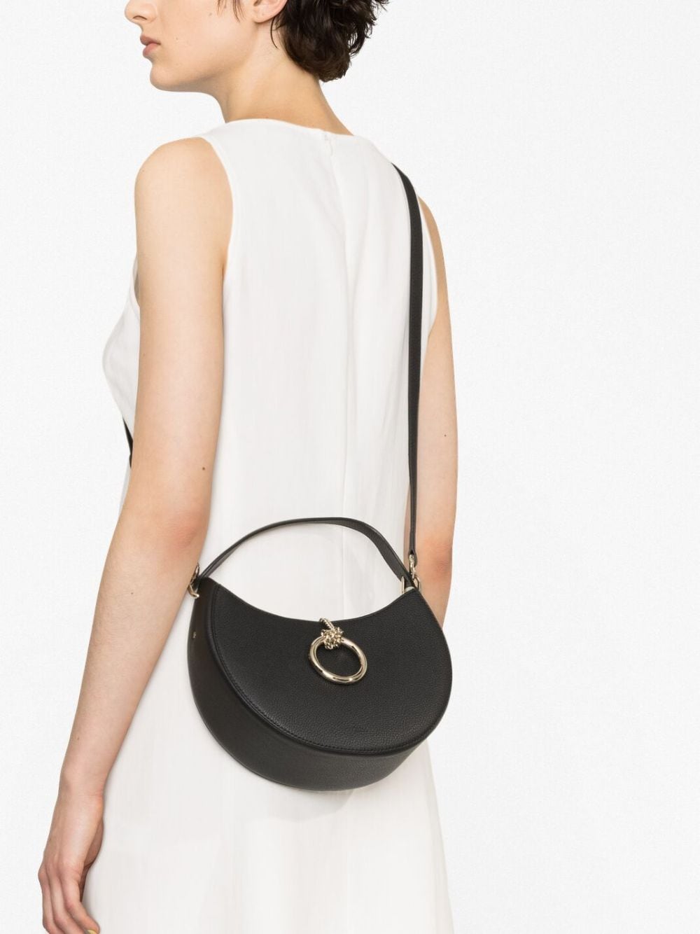 CHLOÉ Mini Ring-Embellished Leather Crossbody Handbag