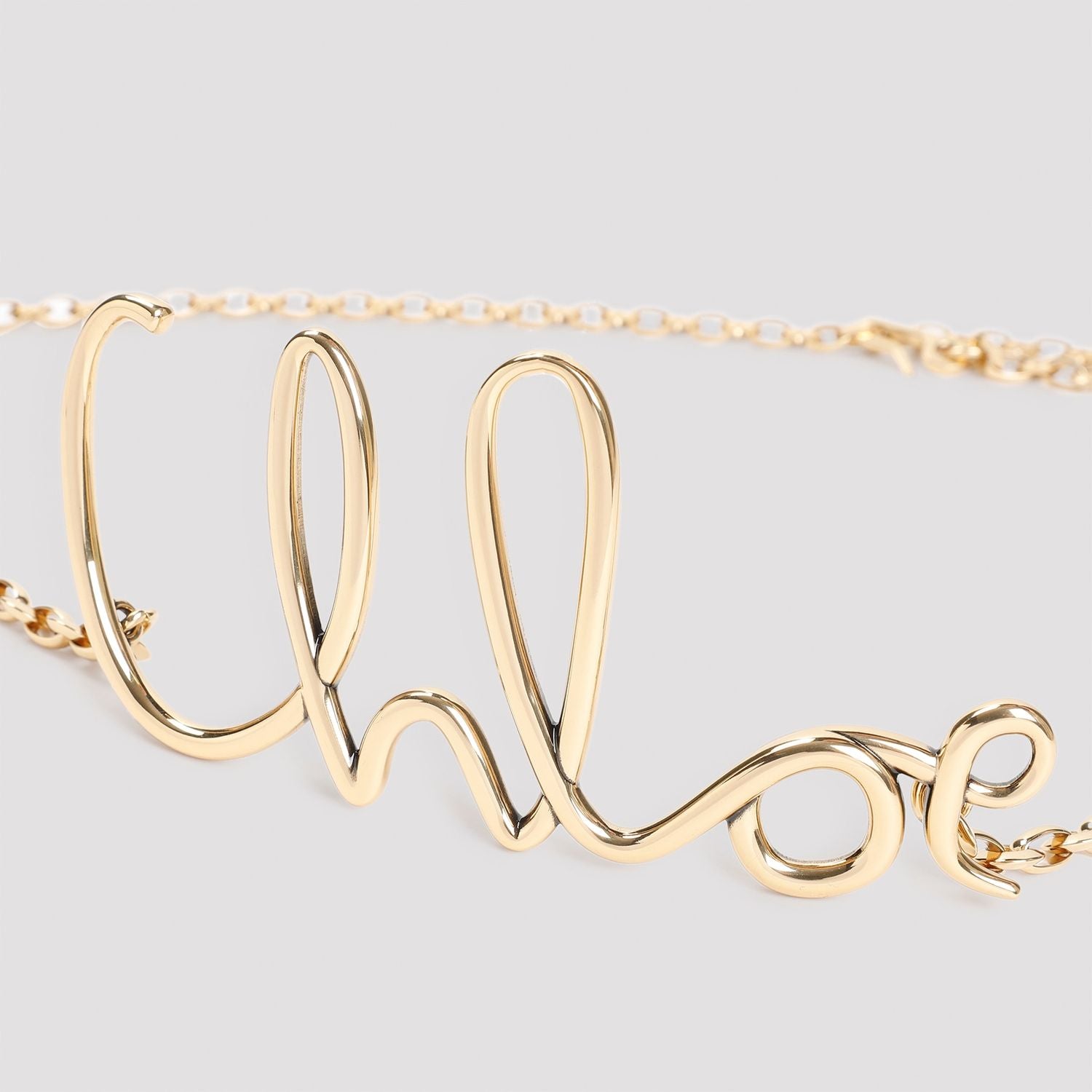 CHLOÉ Women's Metallic Brass Belt with Chain