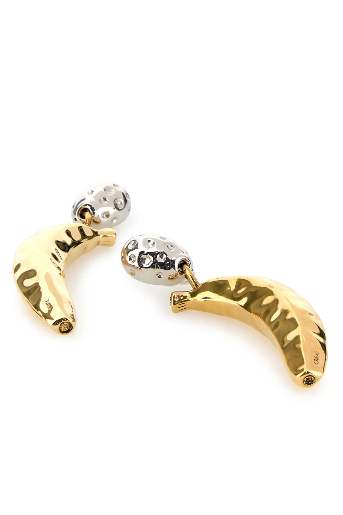 CHLOÉ Two-Tone Metal Bananas Earrings