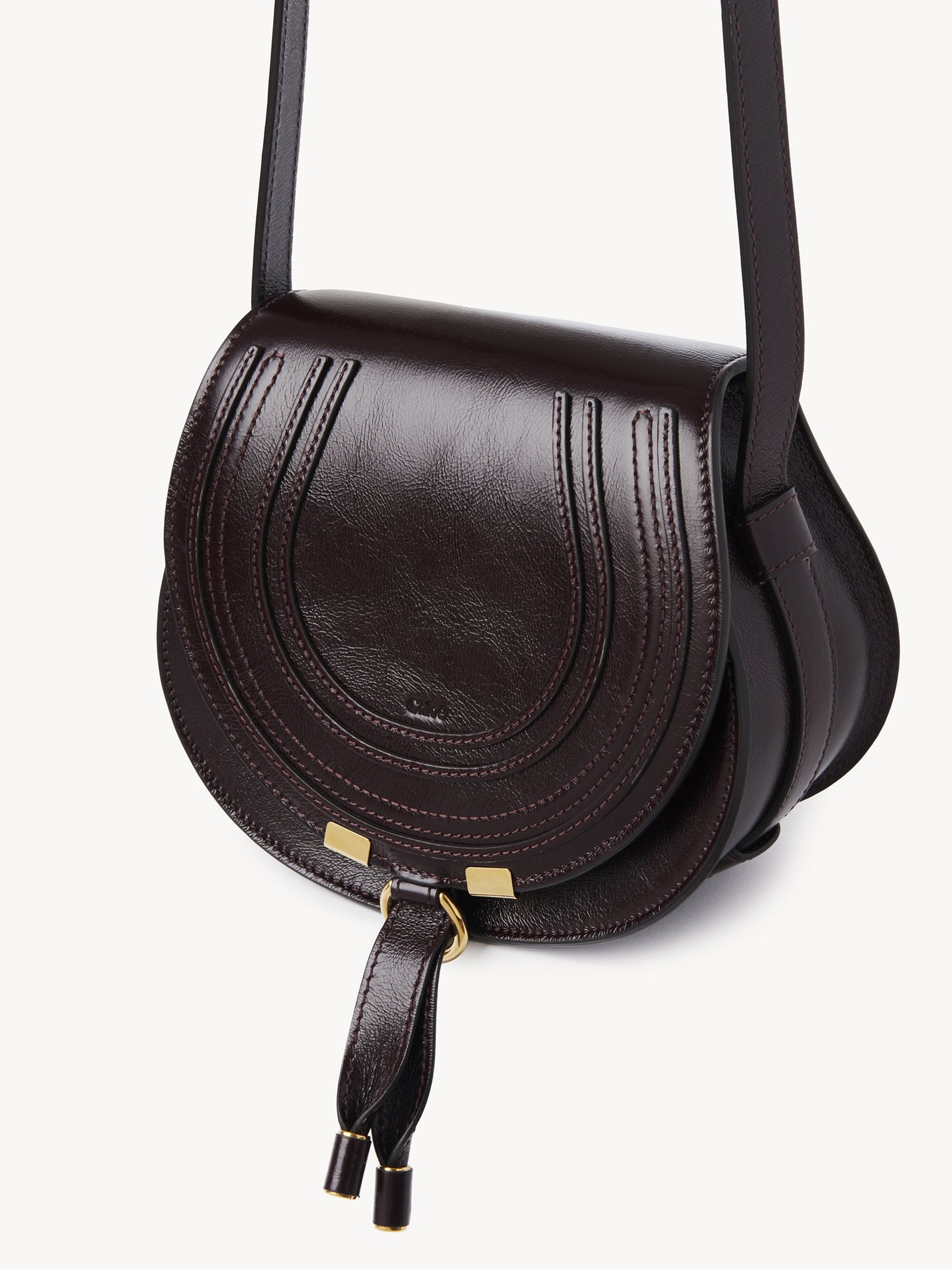 CHLOÉ Mini Saddle Handbag in Shiny Leather